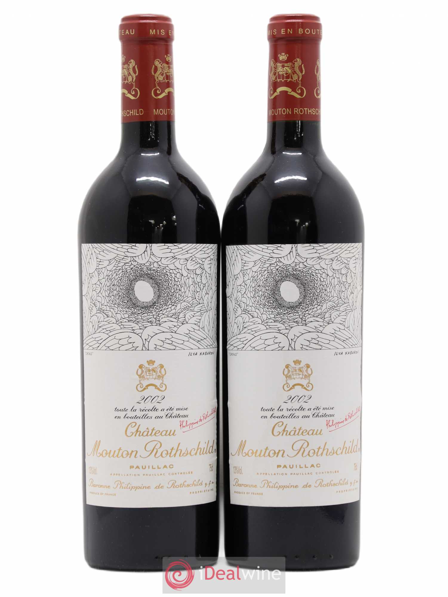 Château Mouton Rothschild 1er Grand Cru Classé 2002 - Lot de 2 bouteilles - 0