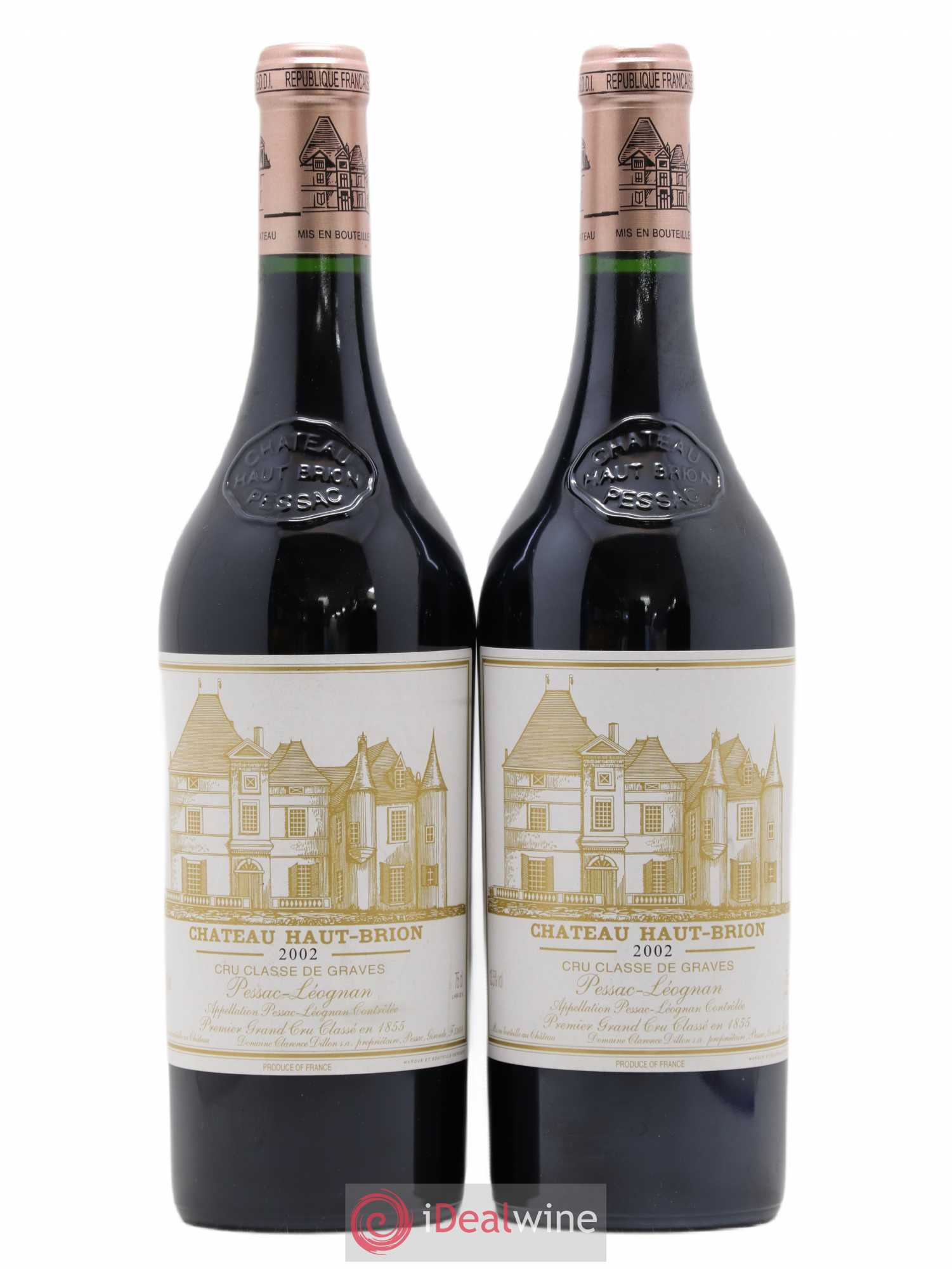 Château Haut Brion 1er Grand Cru Classé 2002 - Lot de 2 bouteilles - 0