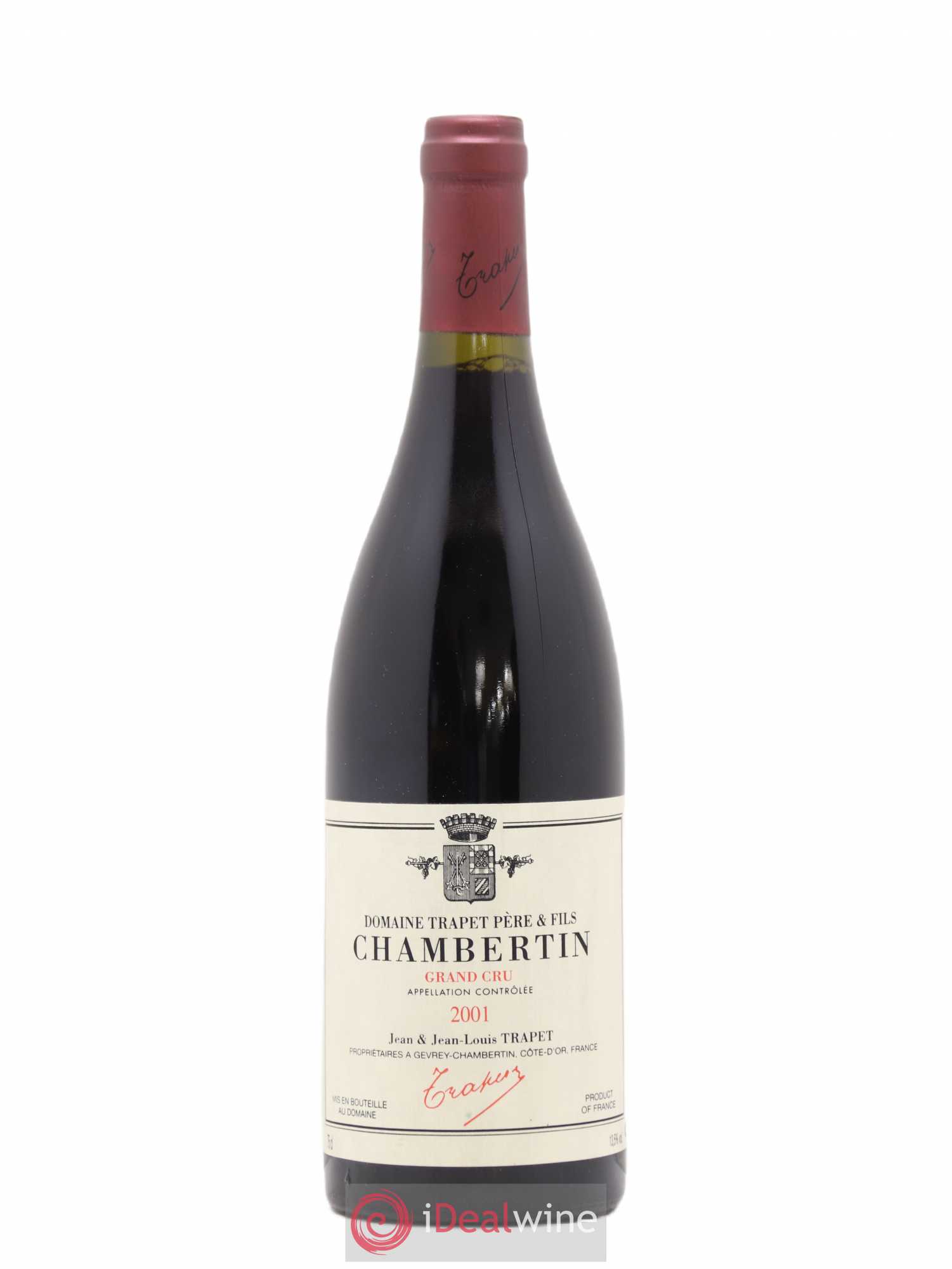 Chambertin Grand Cru Domaine Trapet 2001 - Lot de 1 bouteille - 0