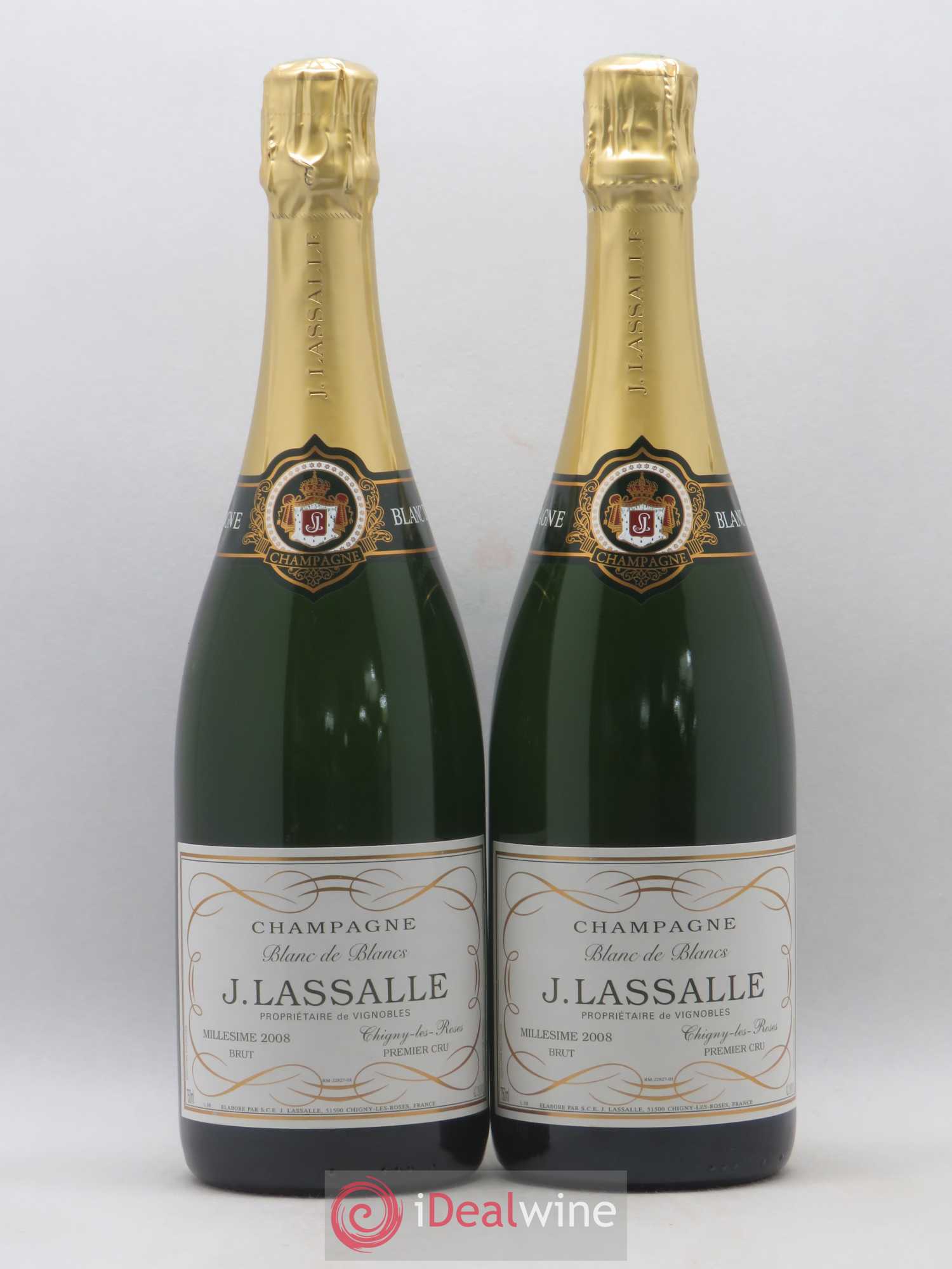 Champagne Brut Premier Cru Blanc de blancs J. Lassalle 2008 - Posten von 2 Flaschen - 0