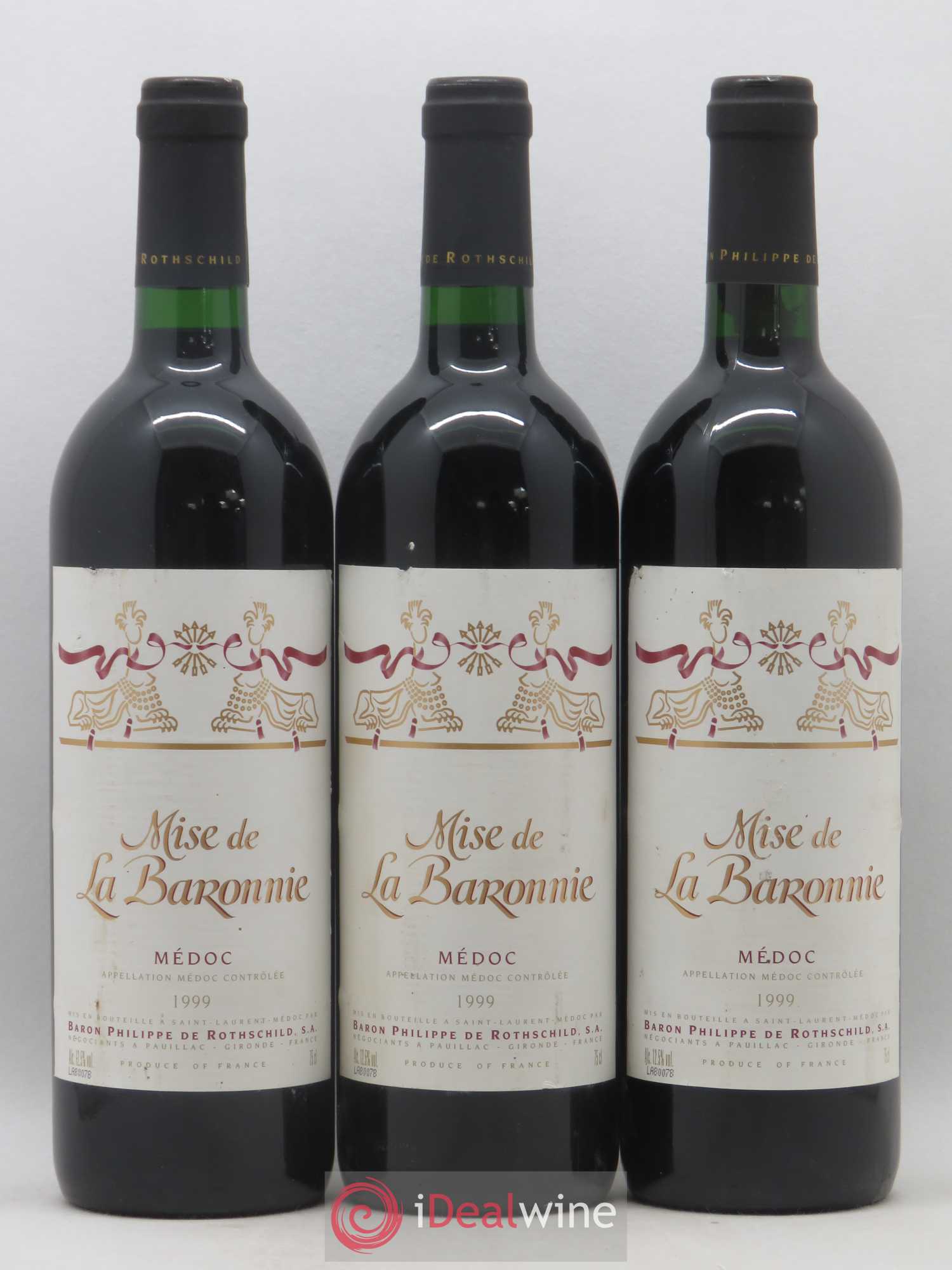 Médoc Mise de la Baronnie Baron Philippe de Rothschild 1999 - Posten von 3 Flaschen - 0