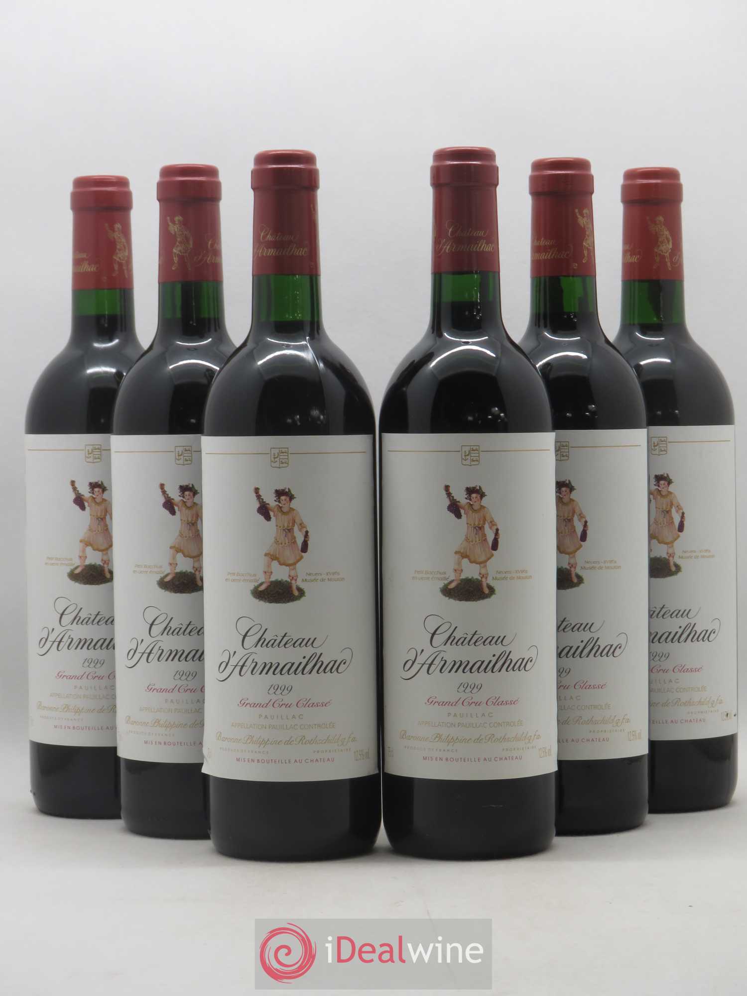 Château d' Armailhac - Mouton Baron(ne) Philippe 5ème Grand Cru Classé 1999 - Lot de 6 bouteilles - 0