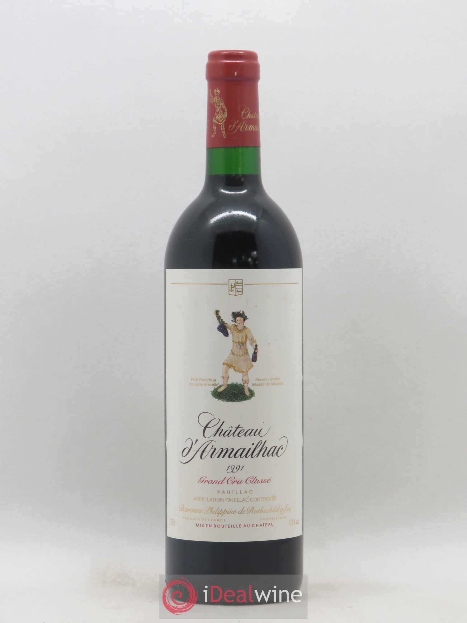 Château d' Armailhac - Mouton Baron(ne) Philippe 5ème Grand Cru Classé 1991 - Lot de 1 bouteille - 0