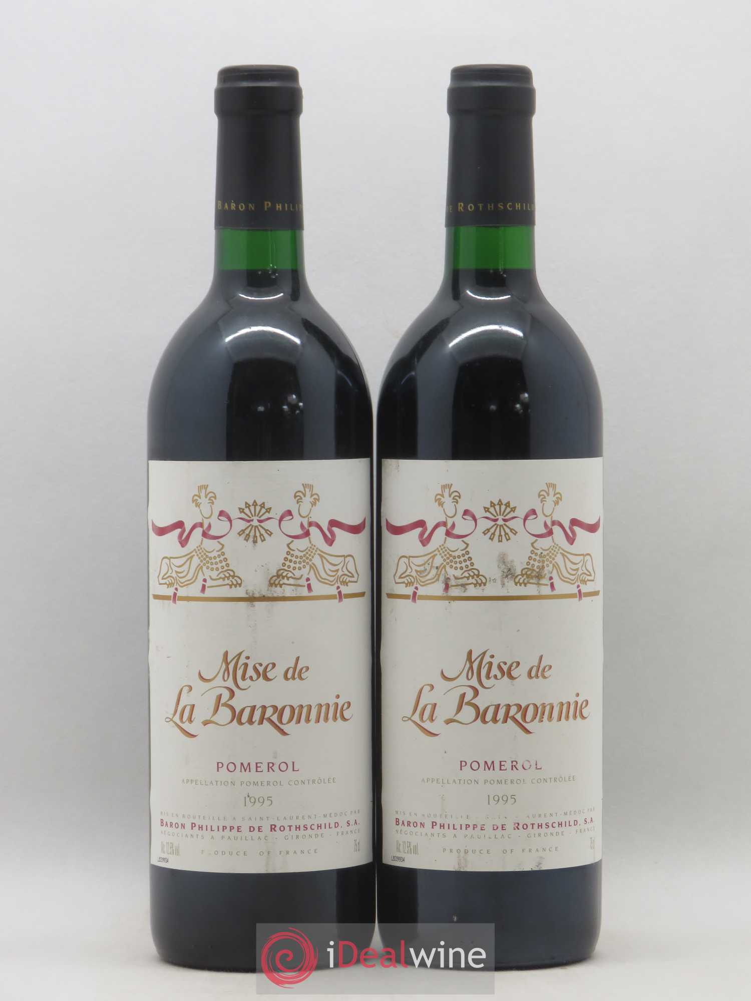Pomerol Mise de la Baronnie Baron Philippe de Rothschild 1995 - Posten von 2 Flaschen - 0