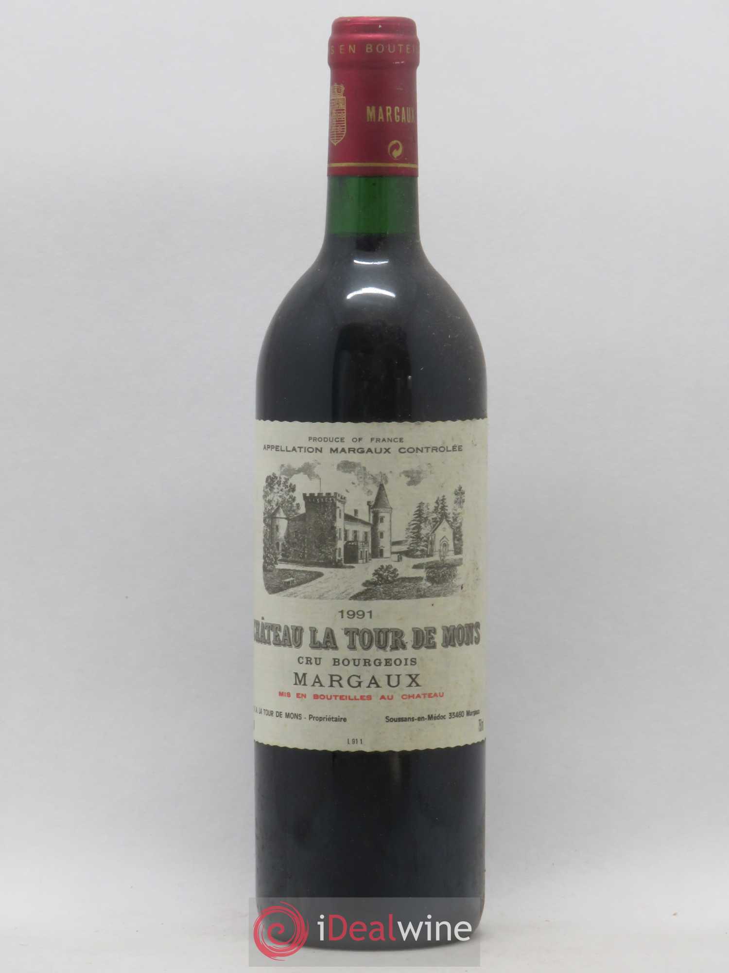 Château la Tour de Mons Cru Bourgeois 1991 - Lot de 1 bouteille - 0