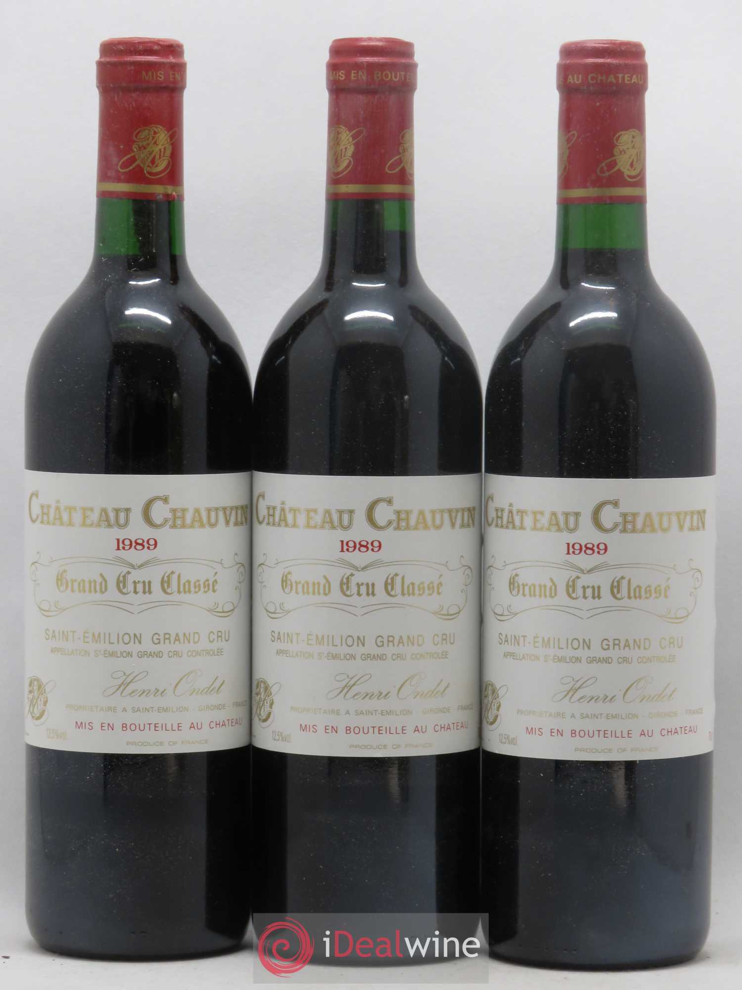 Château Chauvin Grand Cru Classé (sans prix de réserve) 1989 - Lot de 12 bouteilles - 1