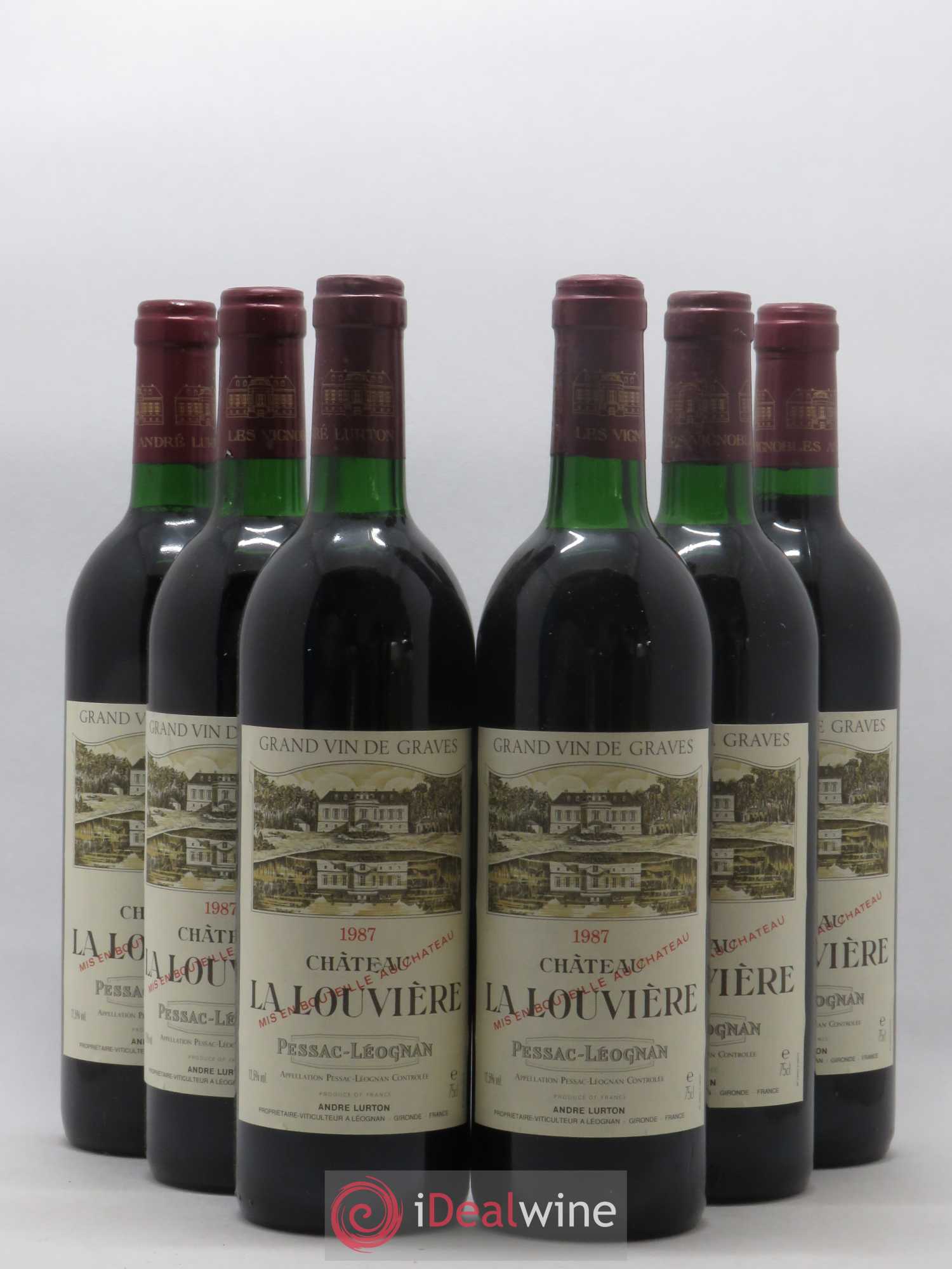 Château la Louvière (sans prix de réserve) 1987 - Lot de 6 bouteilles - 0