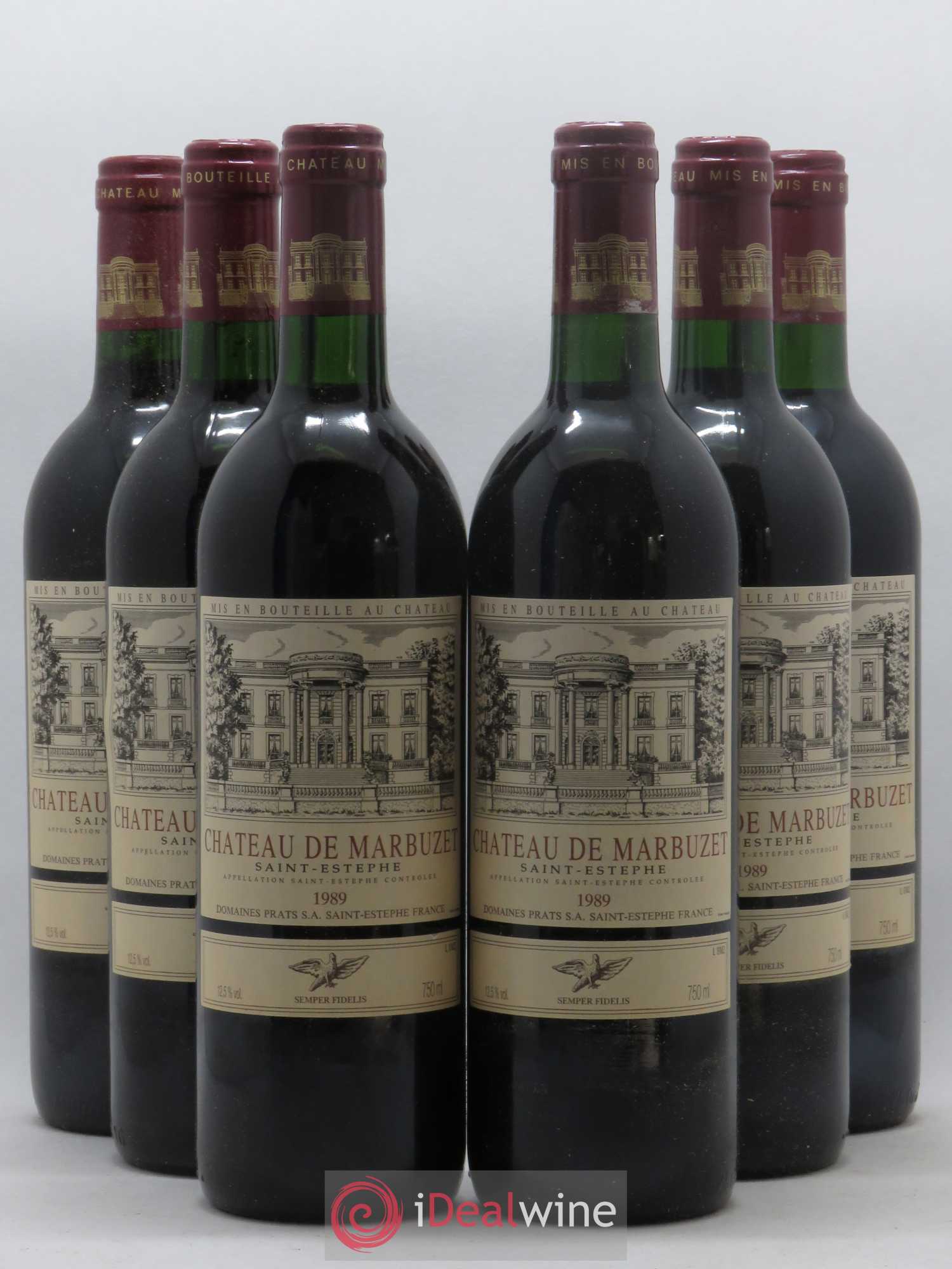 Château de Marbuzet Cru Bourgeois 1989 - Lot de 6 bouteilles - 0