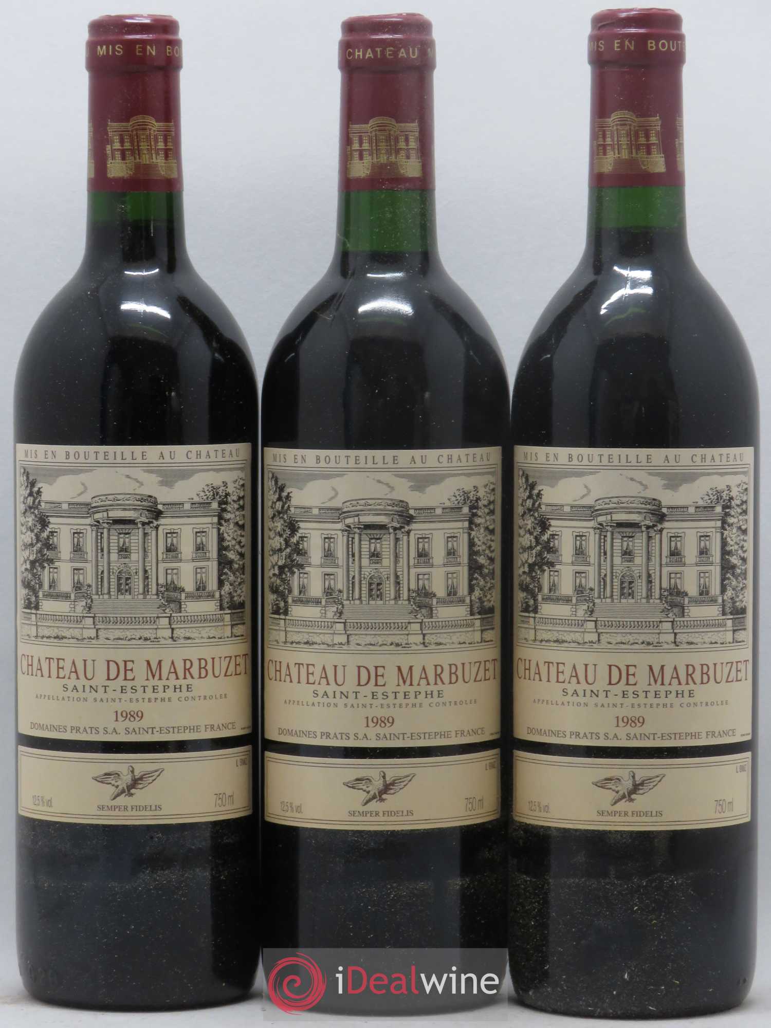 Château de Marbuzet Cru Bourgeois 1989 - Lot de 3 bouteilles - 0