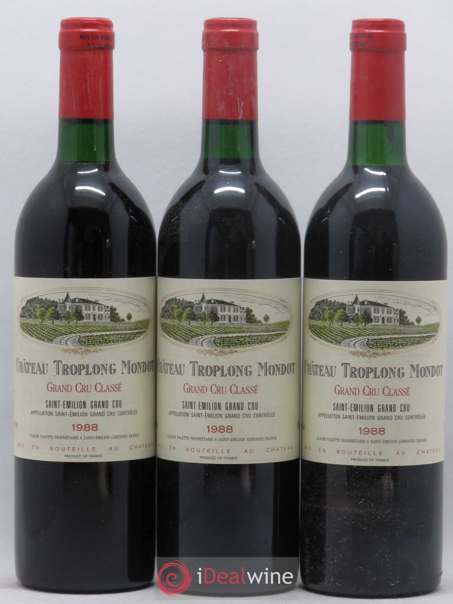 Château Troplong Mondot 1er Grand Cru Classé B 1988 - Lot de 6 bouteilles - 1