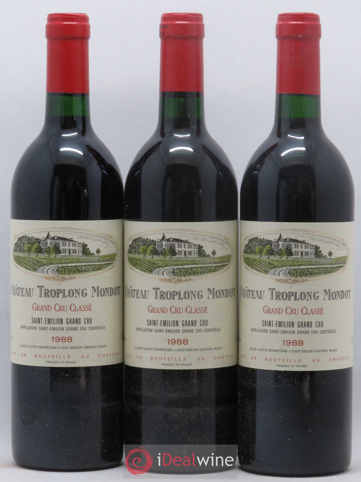 Château Troplong Mondot 1er Grand Cru Classé B 1988 - Lot de 3 bouteilles - 0