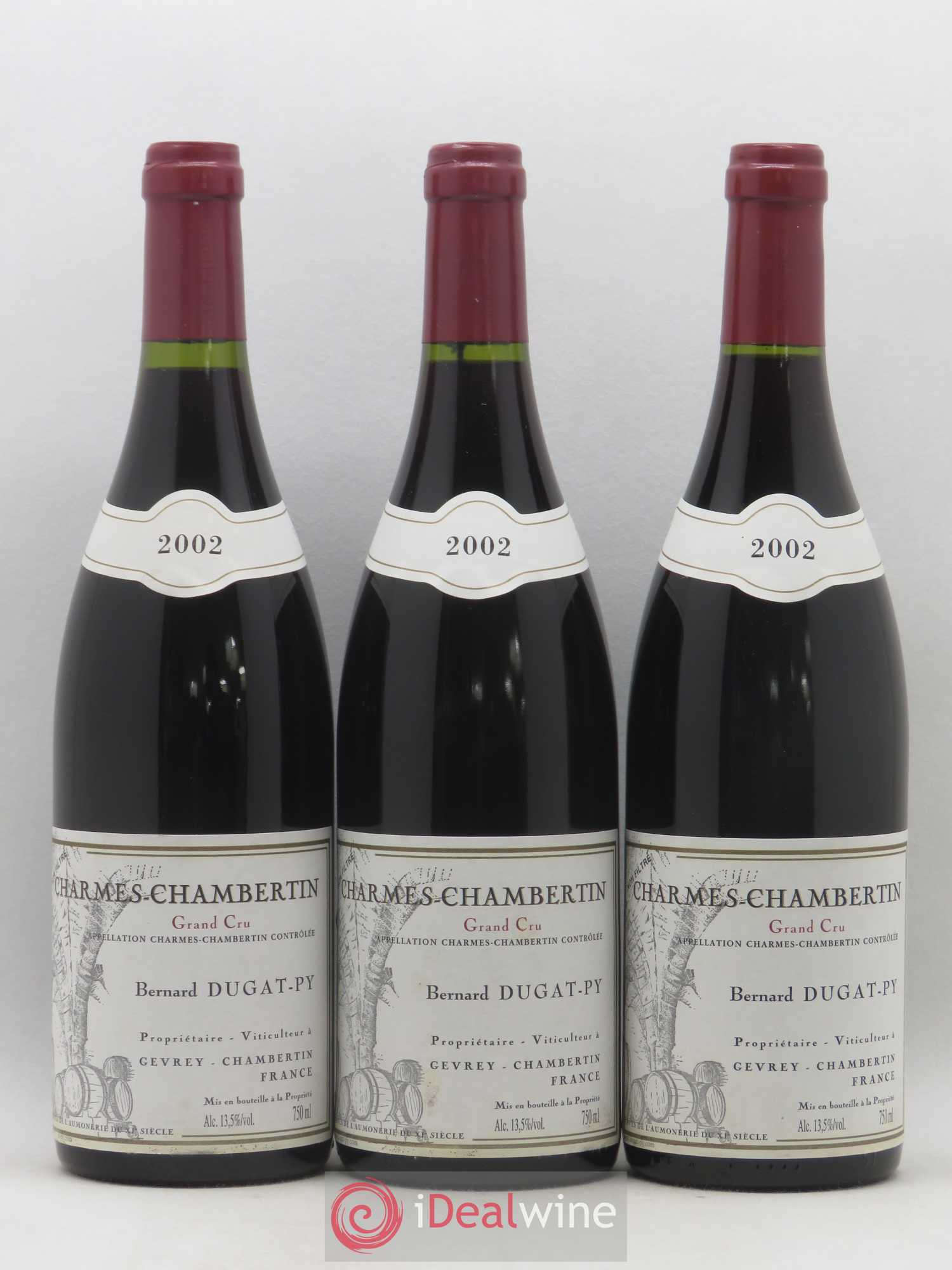 Charmes-Chambertin Grand Cru Dugat-Py 2002 - Lot de 3 bouteilles - 0