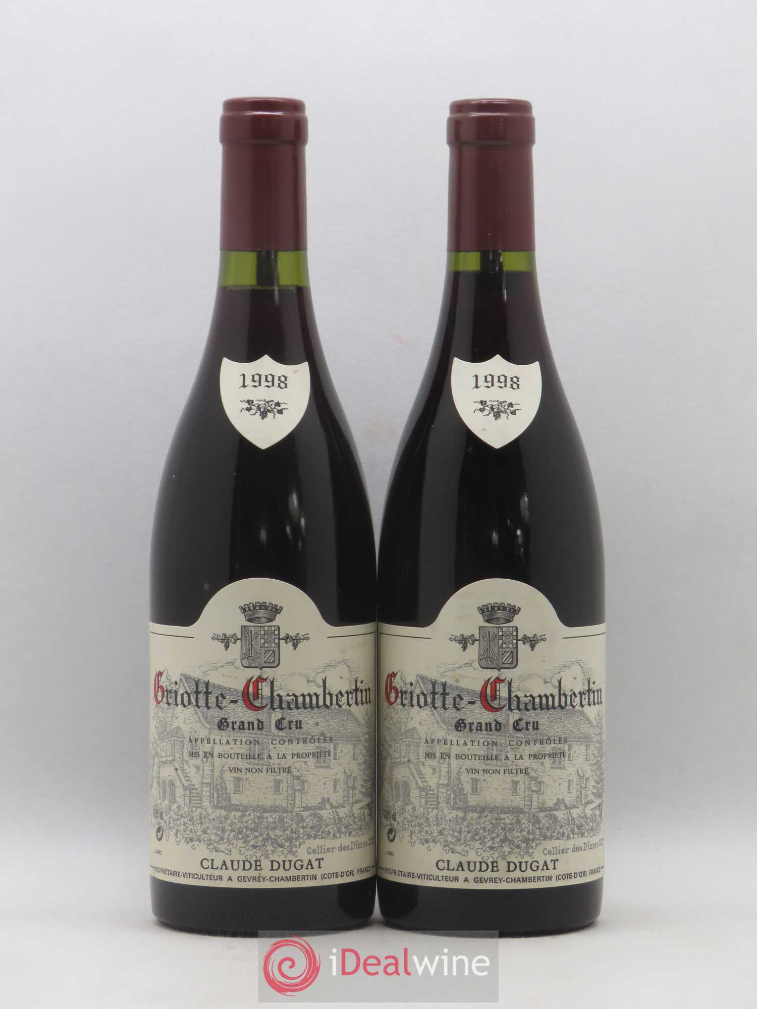 Griotte-Chambertin Grand Cru Claude Dugat 1998 - Lot de 2 bouteilles - 0