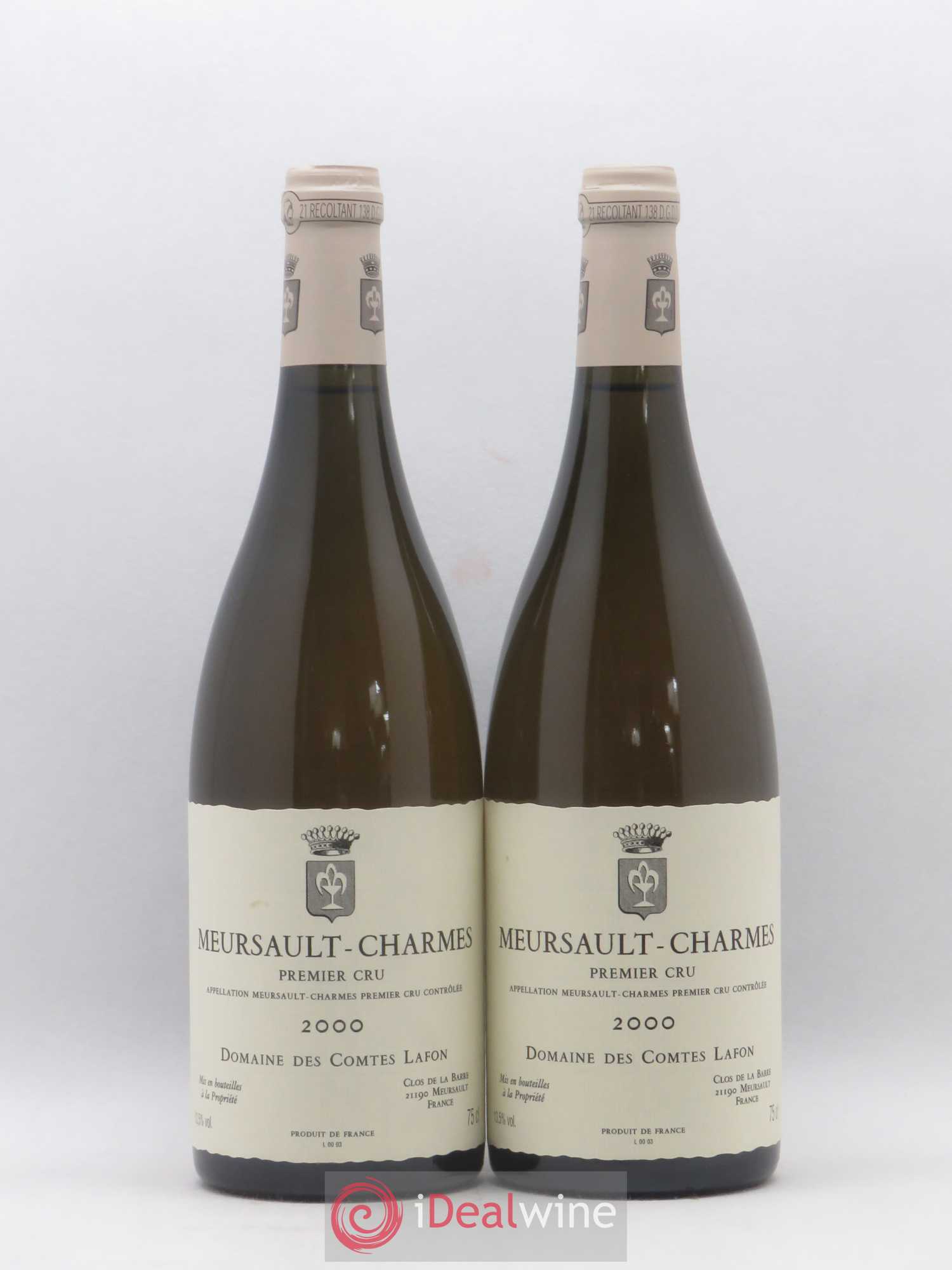 Meursault 1er Cru Charmes Comtes Lafon (Domaine des) 2000 - Lot de 2 bouteilles - 0