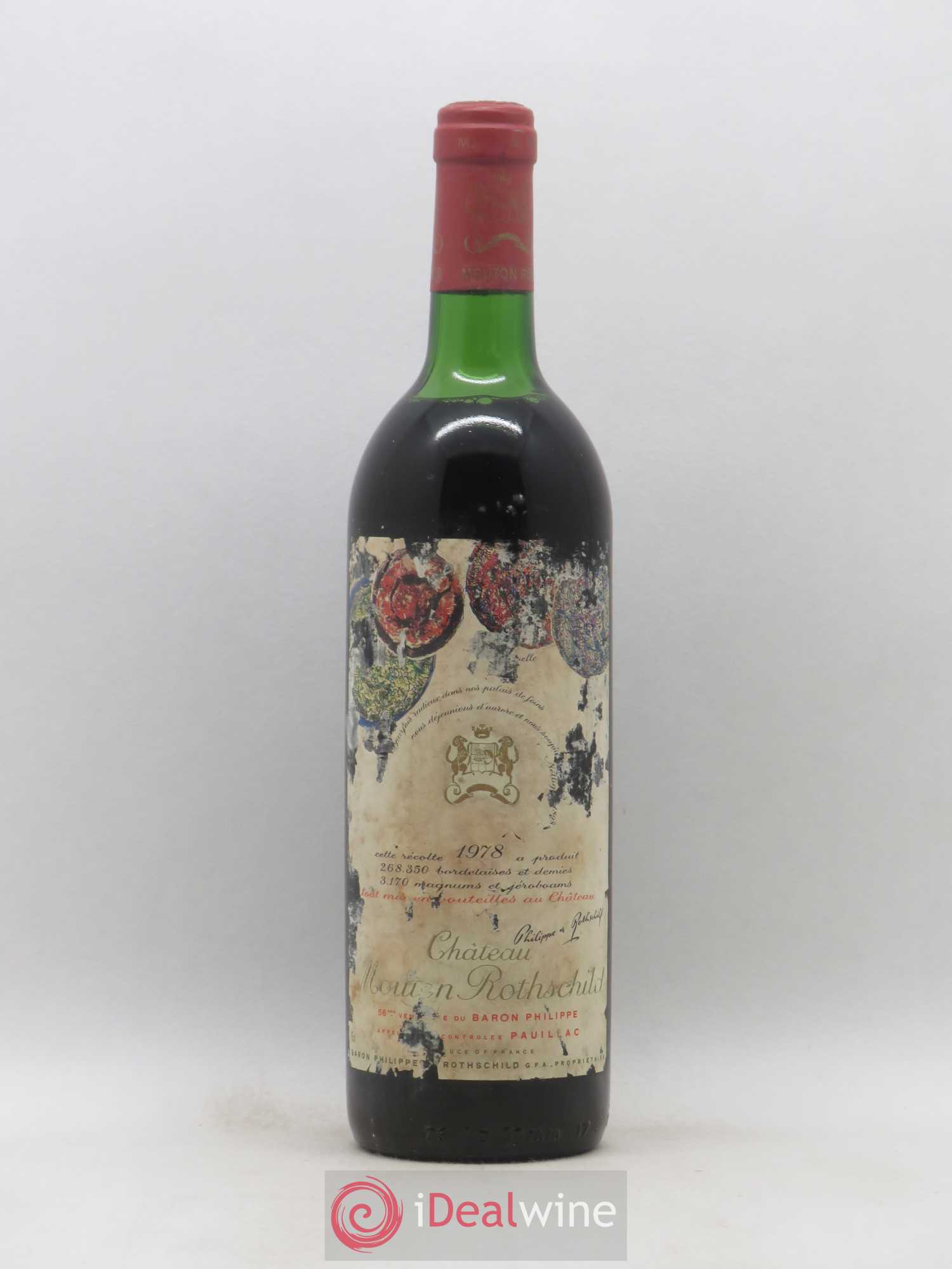 Château Mouton Rothschild 1er Grand Cru Classé 1978 - Lot de 1 bouteille - 0
