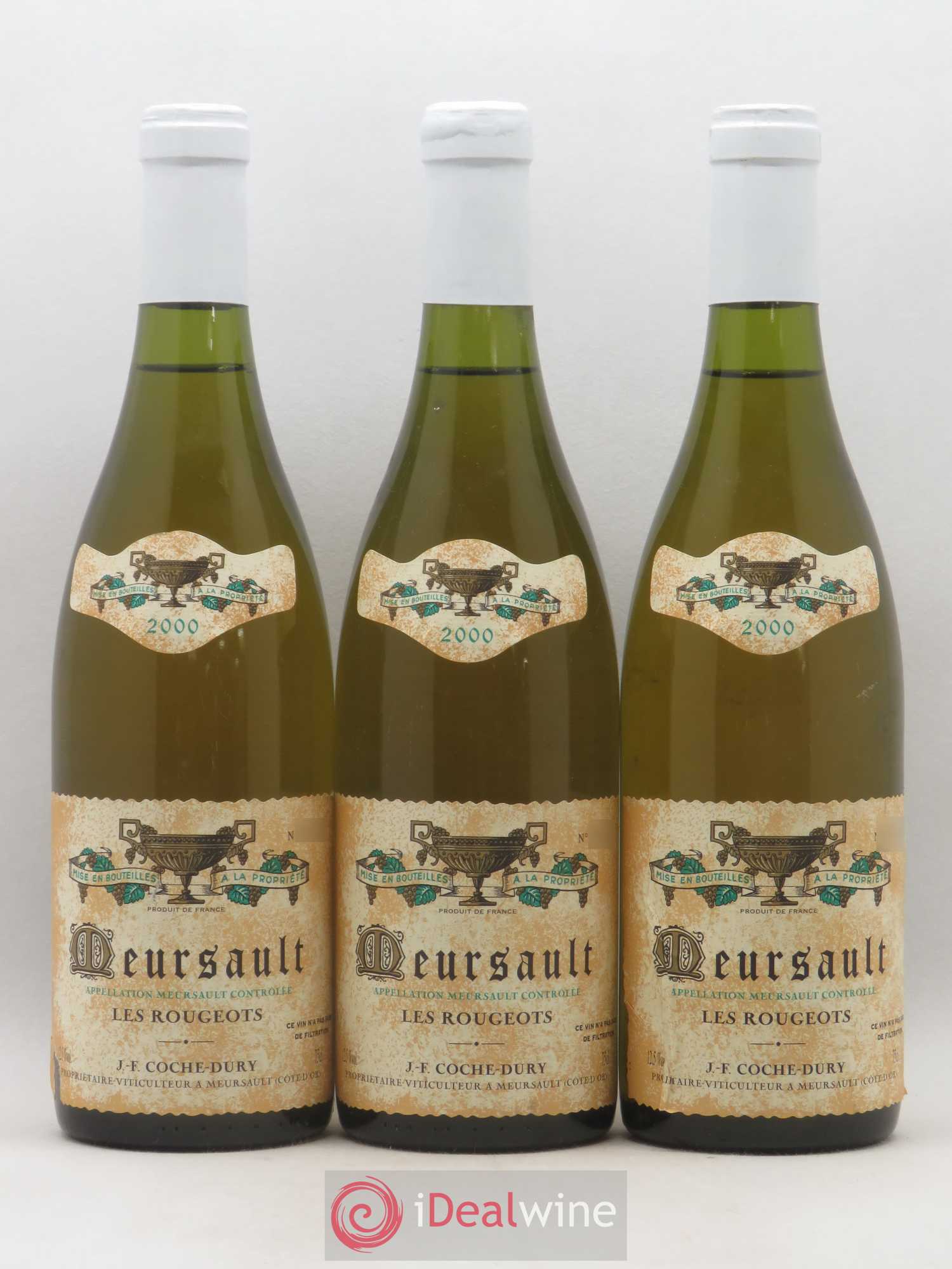 Meursault Les Rougeots Coche Dury (Domaine) 2000 - Lot de 3 bouteilles - 0