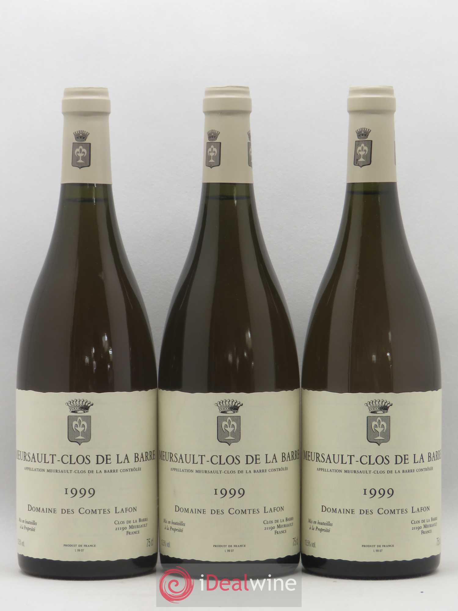Meursault Clos de la Barre Comtes Lafon (Domaine des) 1999 - Lot de 3 bouteilles - 0