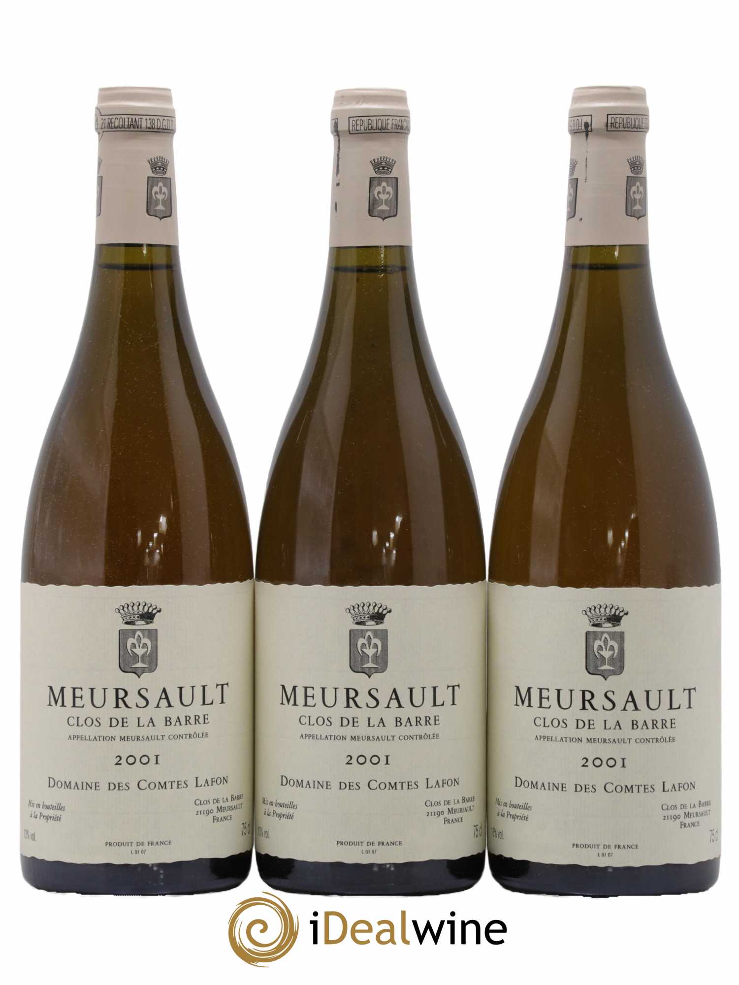 Meursault Clos de la Barre Comtes Lafon (Domaine des) 2001 - Lot de 3 bouteilles - 0
