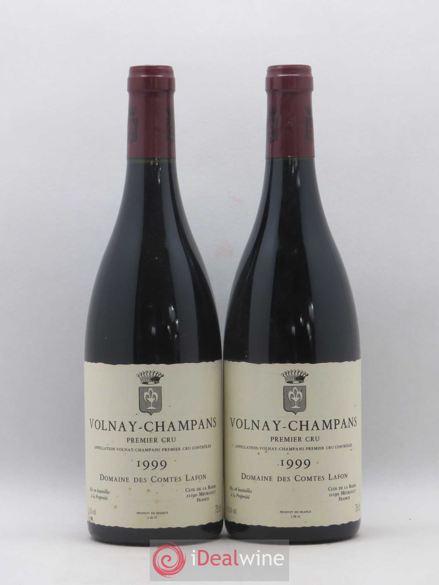 Volnay 1er Cru Champans Comtes Lafon (Domaine des) 1999 - Lot de 2 bouteilles - 0