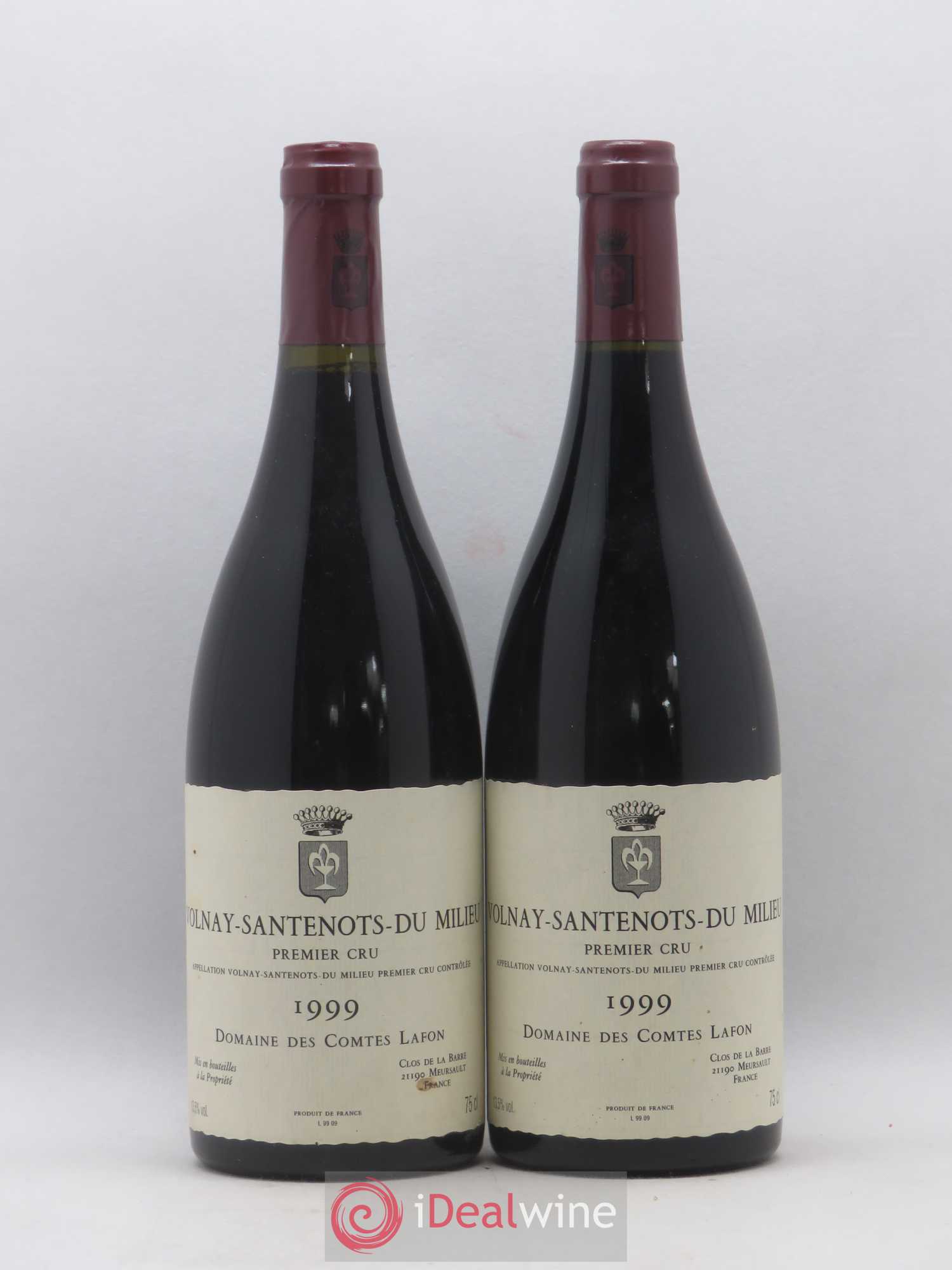 Volnay 1er Cru Santenots du Milieu Comtes Lafon (Domaine des) 1999 - Lot de 2 bouteilles - 0