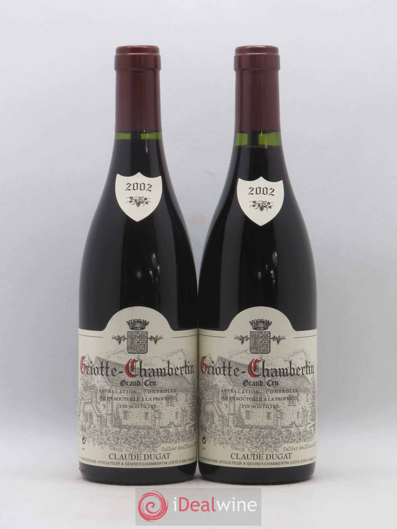 Griotte-Chambertin Grand Cru Claude Dugat 2002 - Lot de 2 bouteilles - 0
