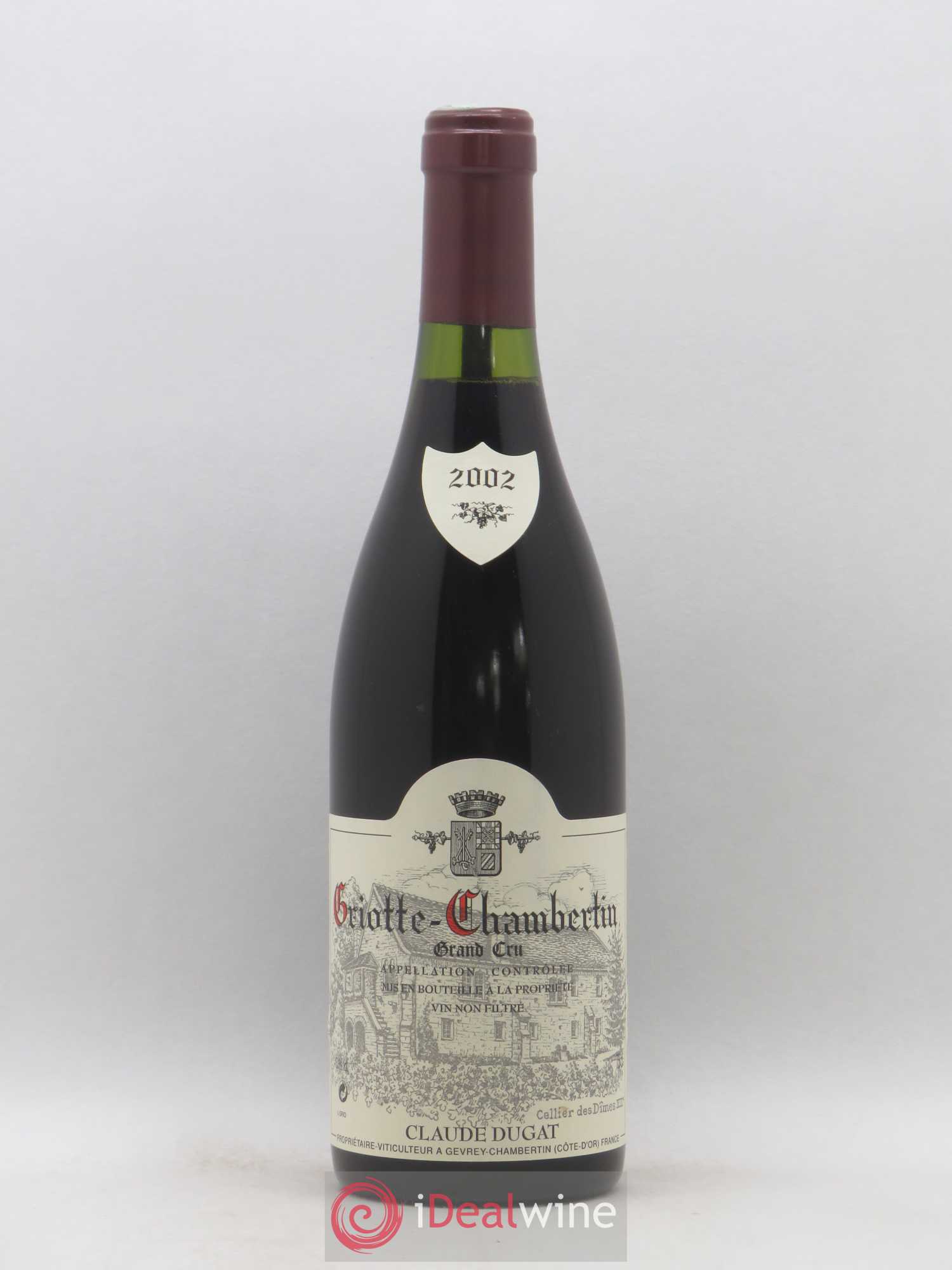 Griotte-Chambertin Grand Cru Claude Dugat 2002 - Lot de 1 bouteille - 0