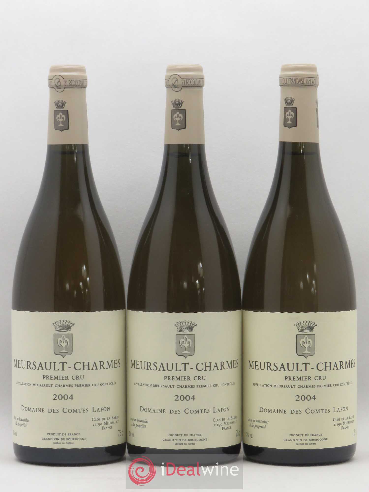 Meursault 1er Cru Charmes Comtes Lafon (Domaine des) 2004 - Lot de 3 bouteilles - 0