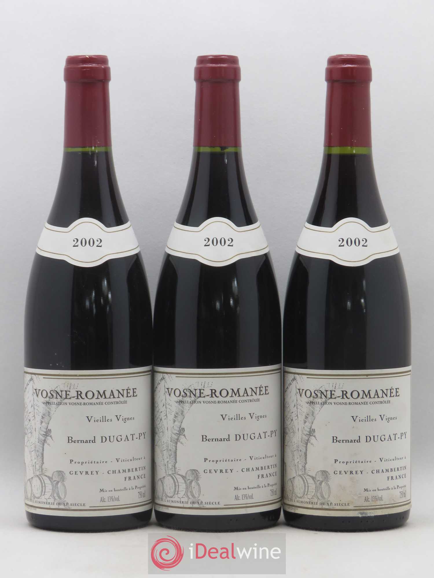 Vosne-Romanée Vieilles Vignes Dugat-Py 2002 - Lot de 3 bouteilles - 0