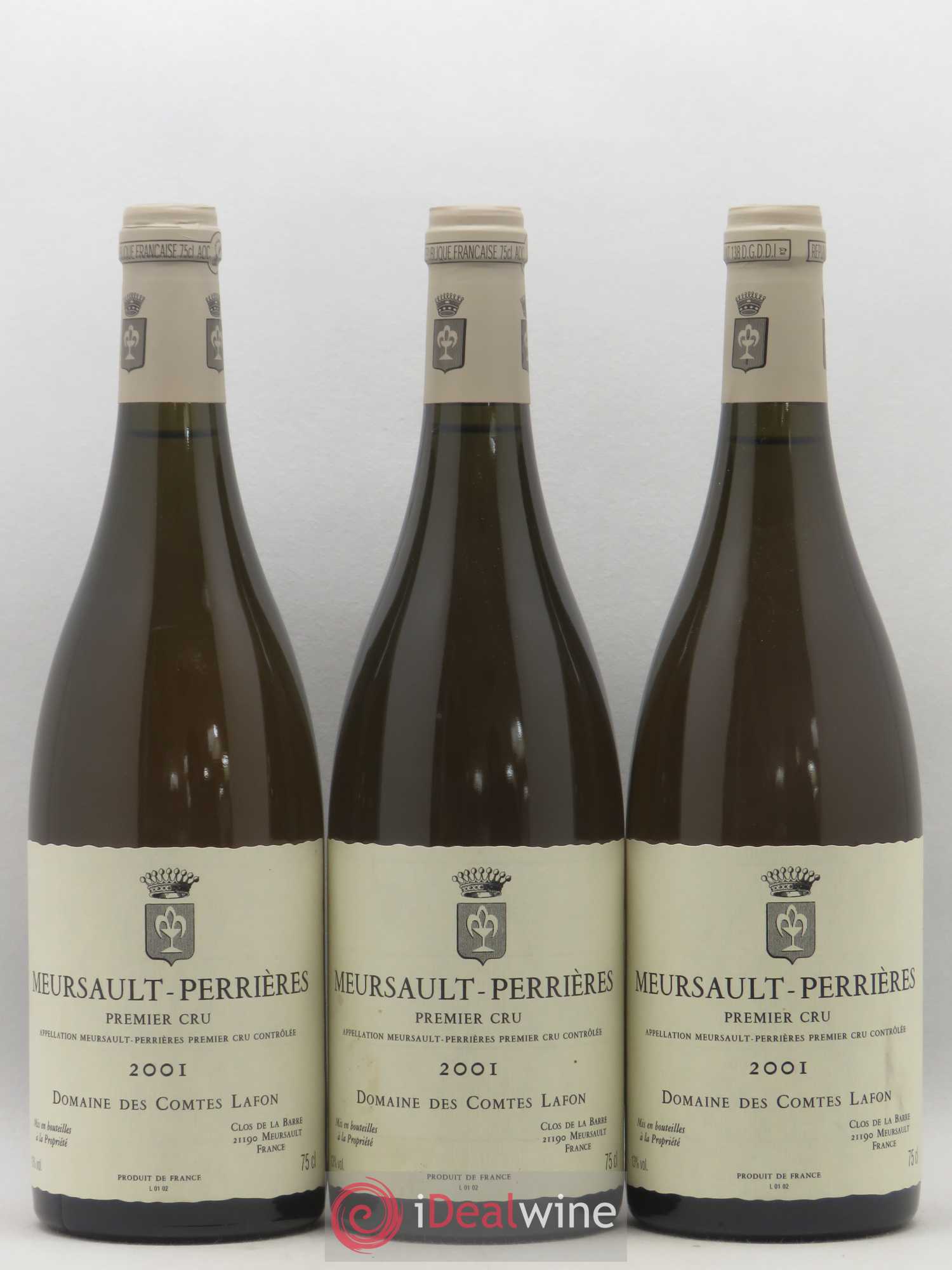Meursault 1er Cru Perrières Comtes Lafon (Domaine des) 2001 - Lot de 3 bouteilles - 0