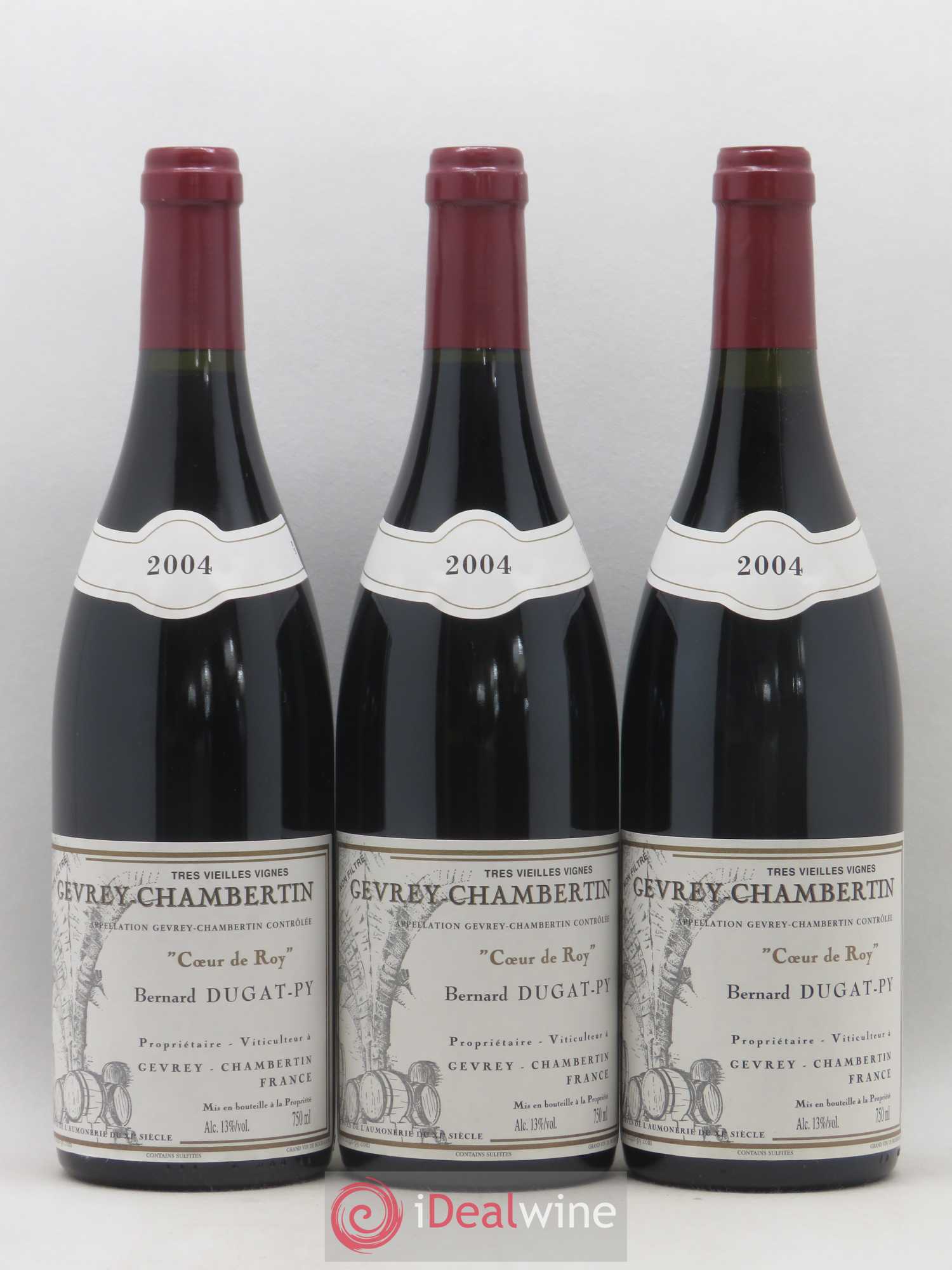 Gevrey-Chambertin Coeur de Roy Très Vieilles Vignes Dugat-Py 2004 - Lot de 3 bouteilles - 0