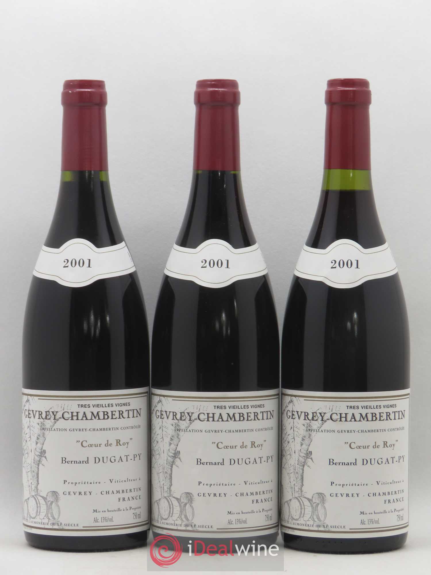 Gevrey-Chambertin Coeur de Roy Très Vieilles Vignes Dugat-Py 2001 - Lot de 3 bouteilles - 0