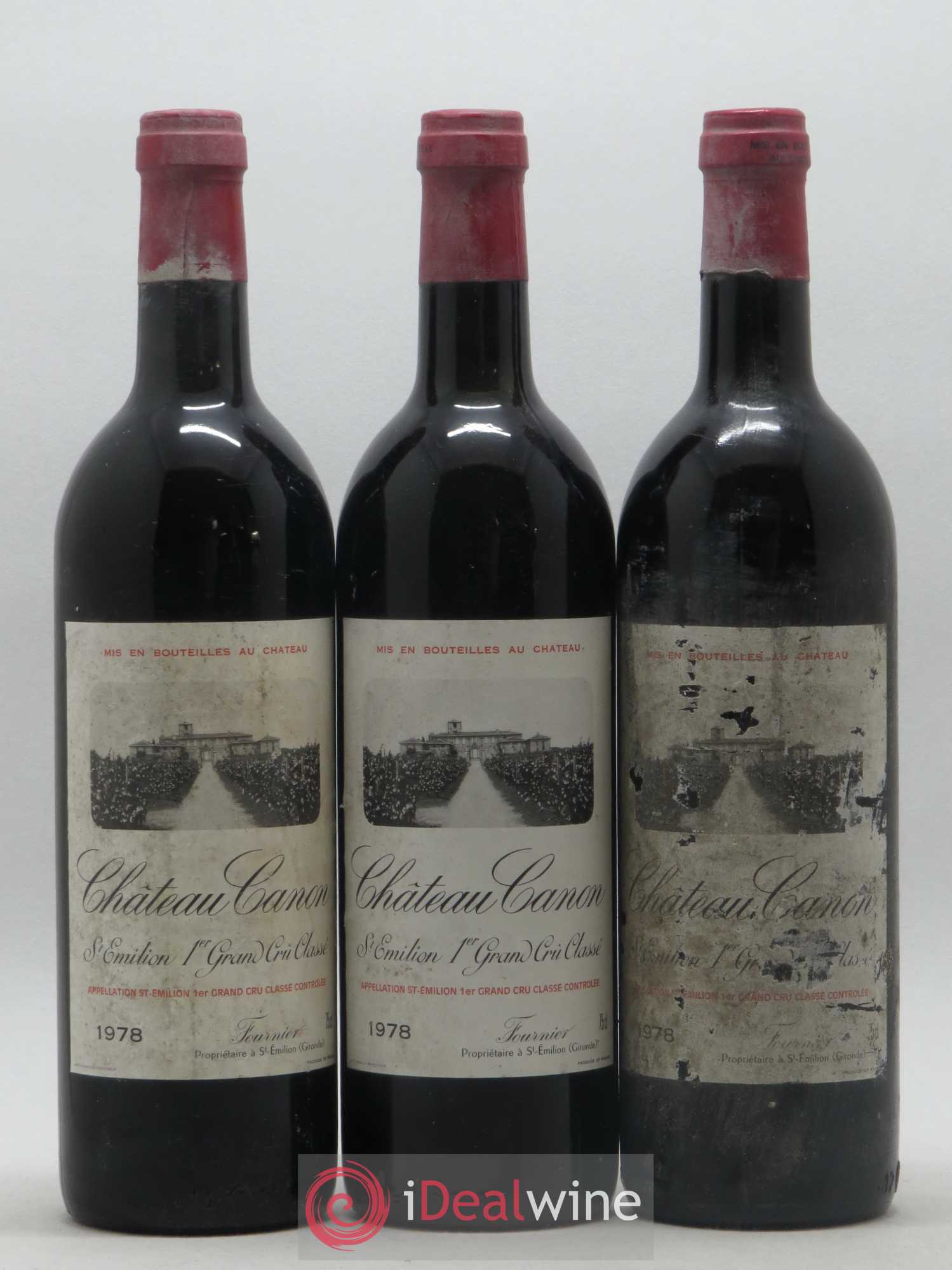 Château Canon 1er Grand Cru Classé B 1978 - Lot de 3 bouteilles - 0