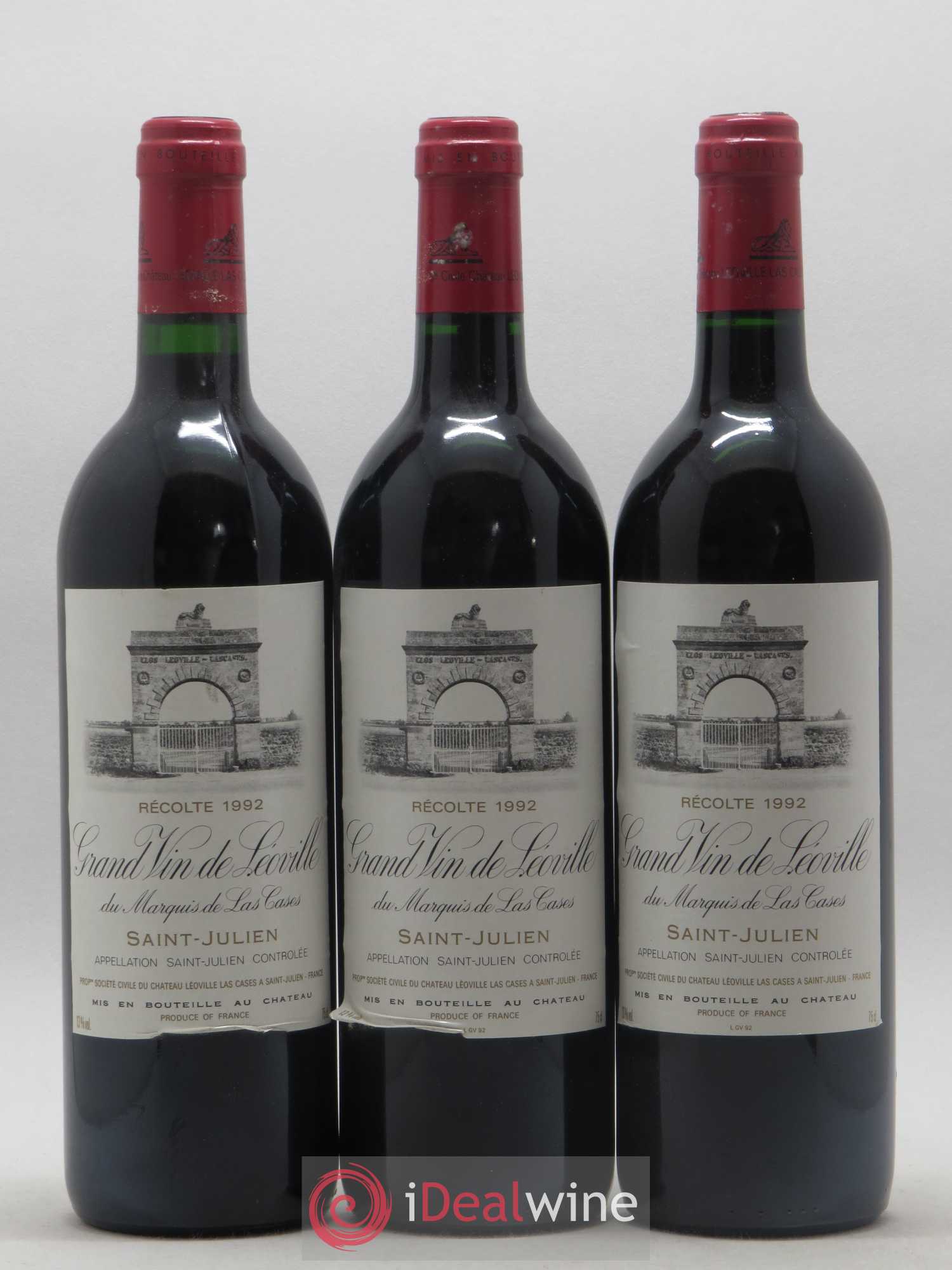 Château Léoville Las Cases 2ème Grand Cru Classé 1992 - Lot de 3 bouteilles - 0