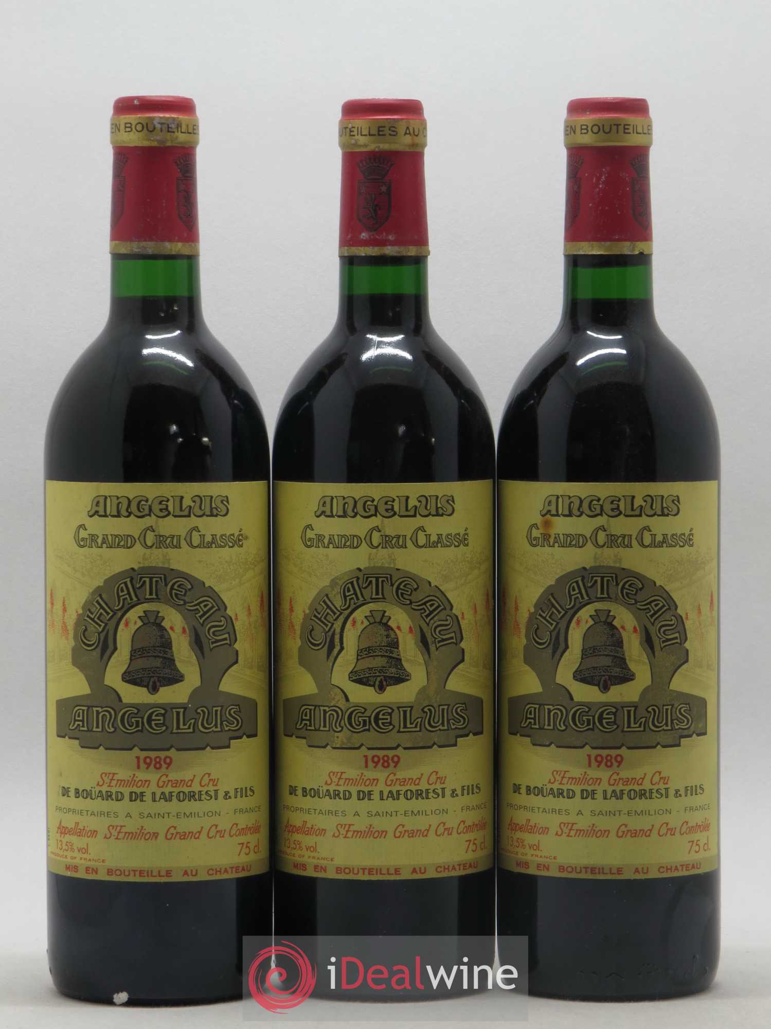 Château Angélus 1er Grand Cru Classé A 1989 - Lot de 3 bouteilles - 0
