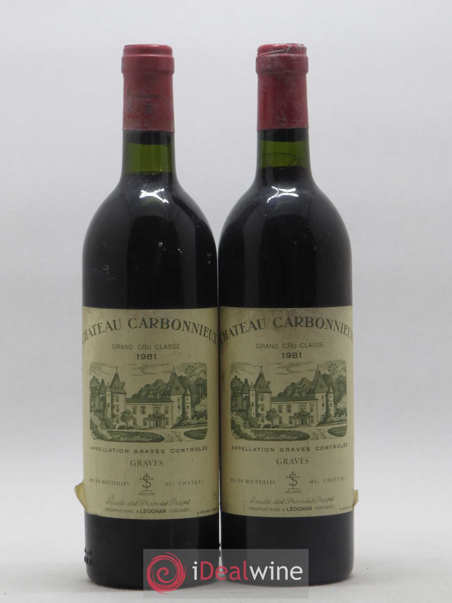 Château Carbonnieux Cru Classé de Graves 1981 - Lot de 2 bouteilles - 0