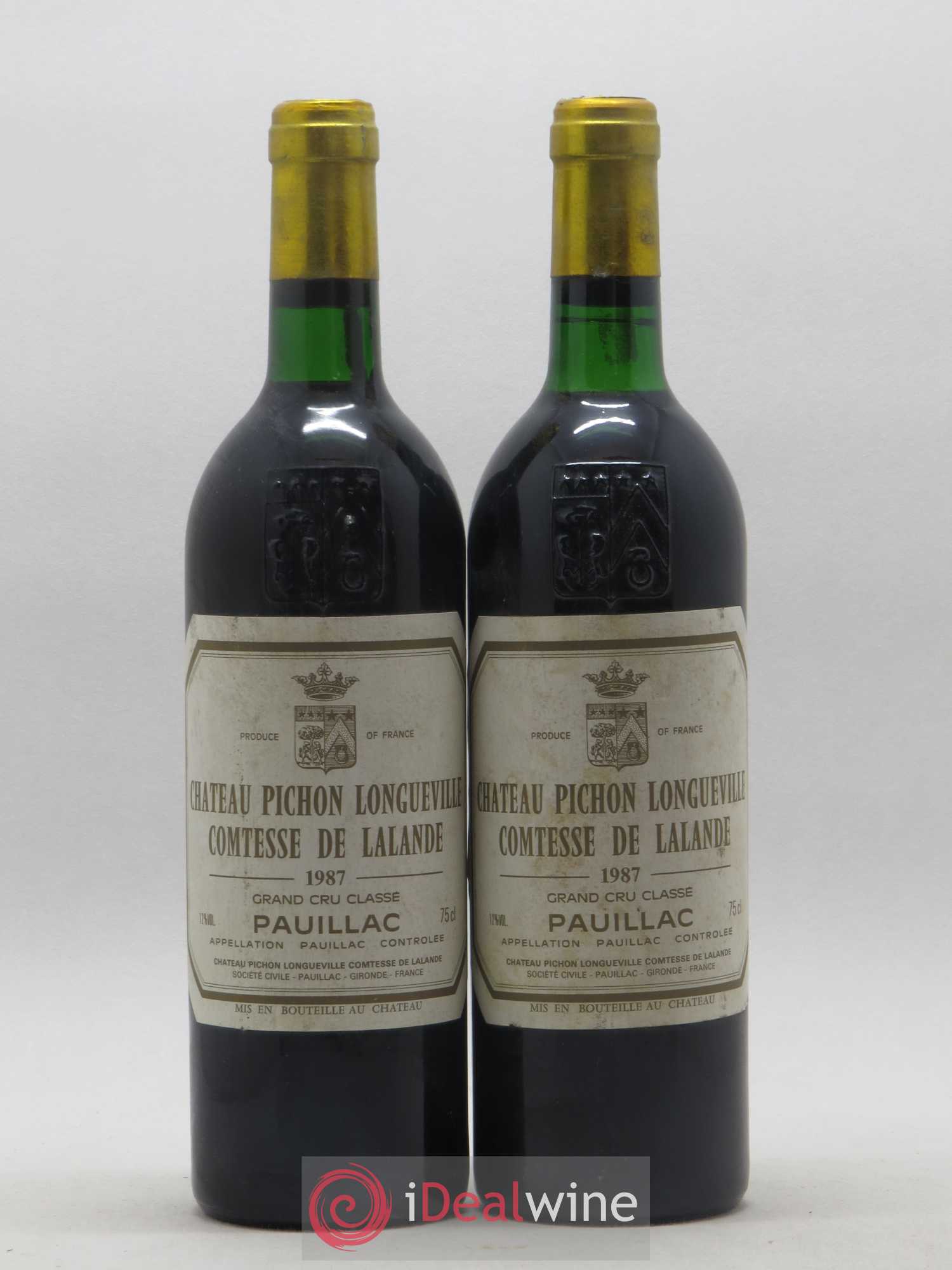 Château Pichon Longueville Comtesse de Lalande 2ème Grand Cru Classé 1987 - Lot de 2 bouteilles - 0