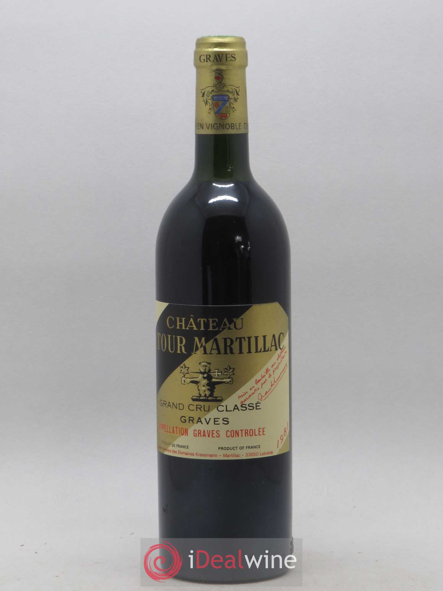 Château Latour-Martillac Cru Classé de Graves 1981 - Lot de 1 bouteille - 0