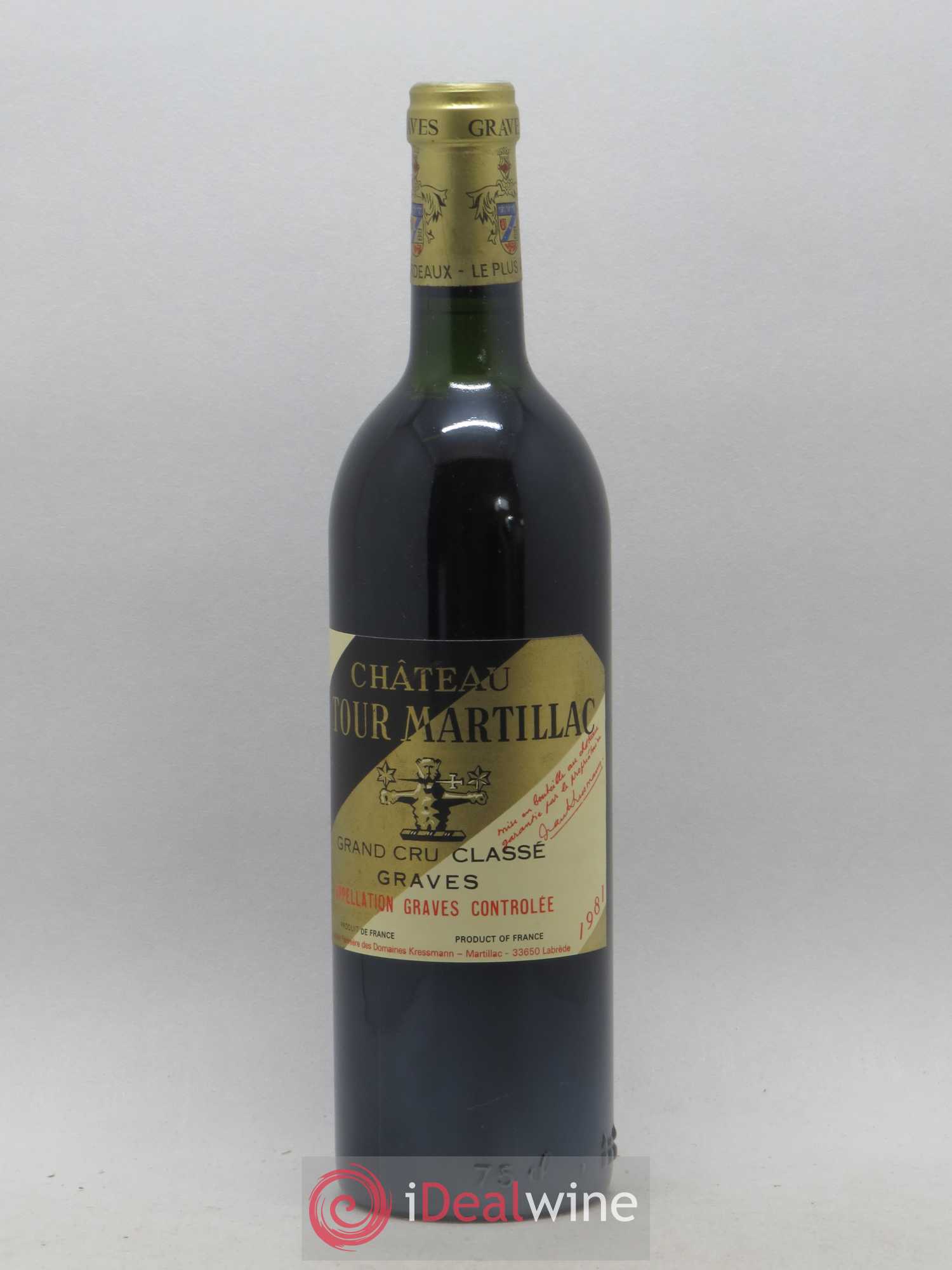 Château Latour-Martillac Cru Classé de Graves 1981 - Lot de 1 bouteille - 0