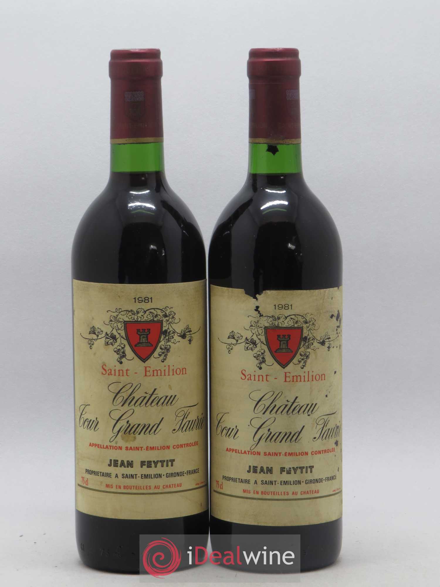 Saint-Émilion Château Tour Grand Faurie 1981 - Lot de 2 bouteilles - 0