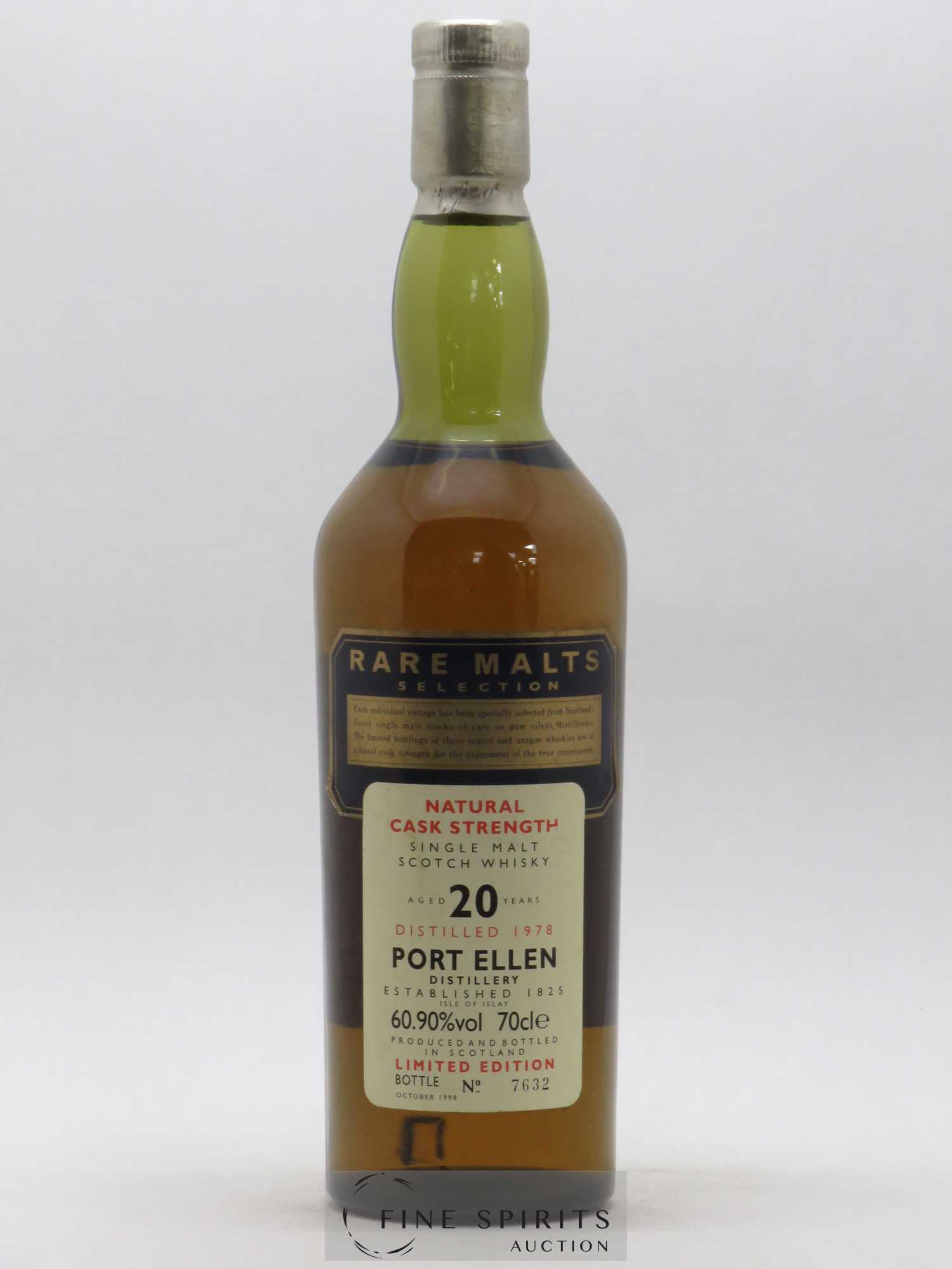 Port Ellen 20 years 1978 Of. Rare Malts Selection Natural Cask Strengh - bottled 1998 Limited Edition N°7632 - Posten von 1 Flasche - 0