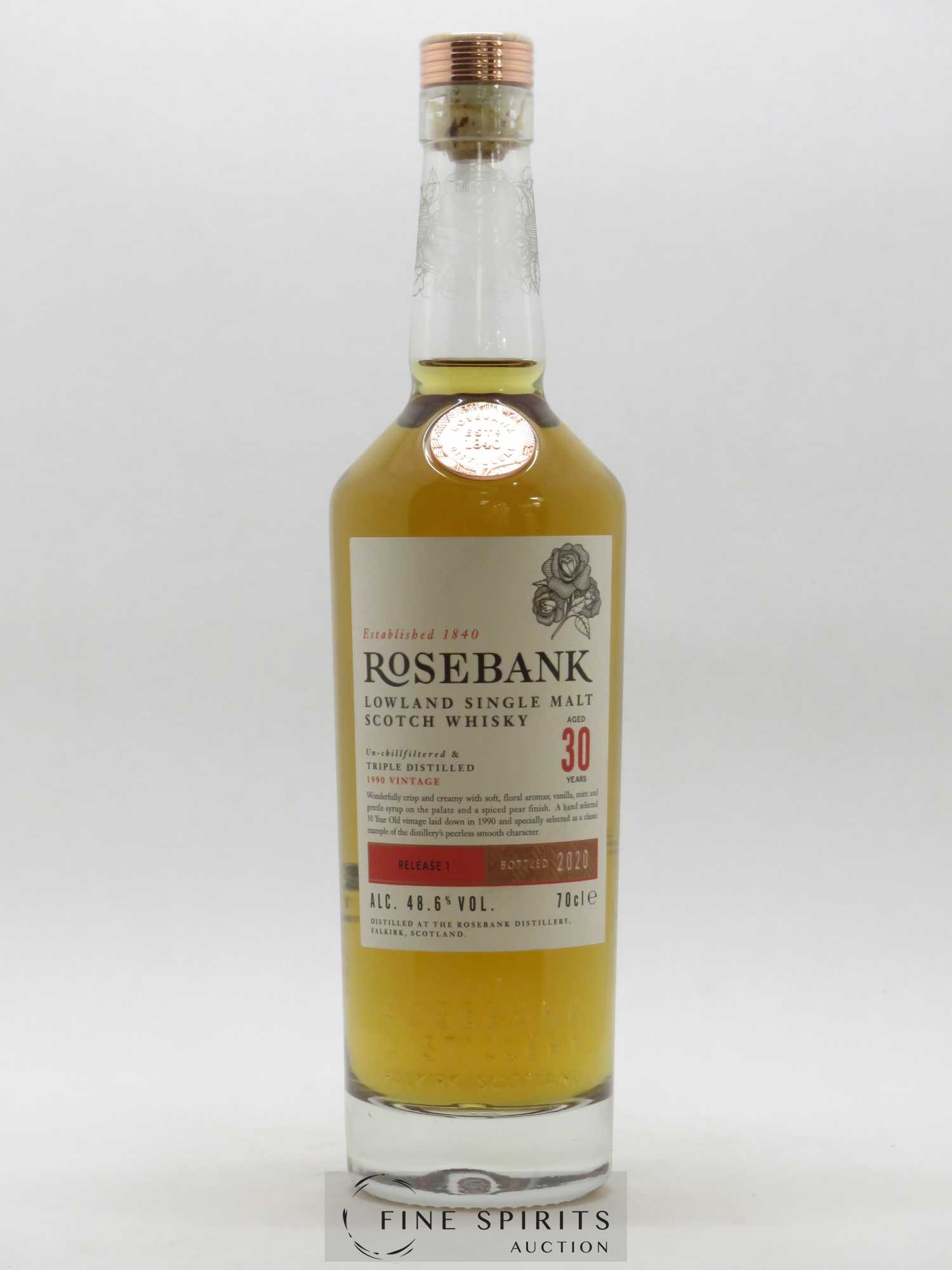 Rosebank 30 years 1990 Of. Release 1 - bottled 2020 Un-Chillfiltered & Triple Distilled - Lot de 1 bouteille - 0