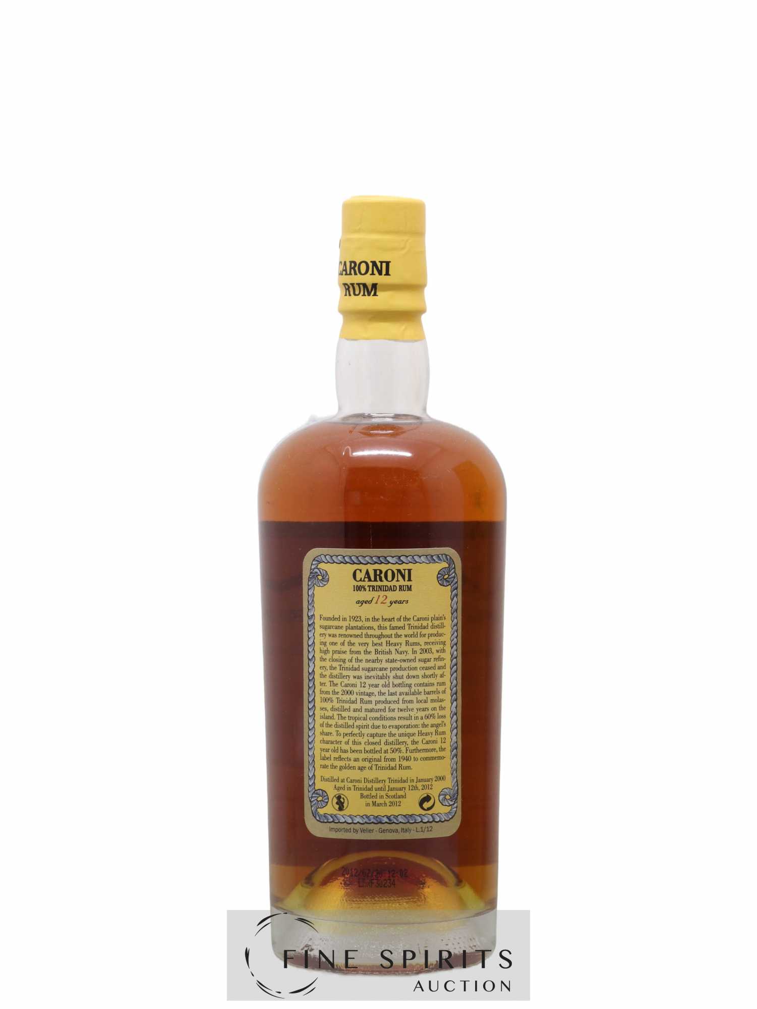 Caroni 12 years 2000 Velier 100° Proof bottled 2012 Extra Strong - Lot of 1 bottle - 2