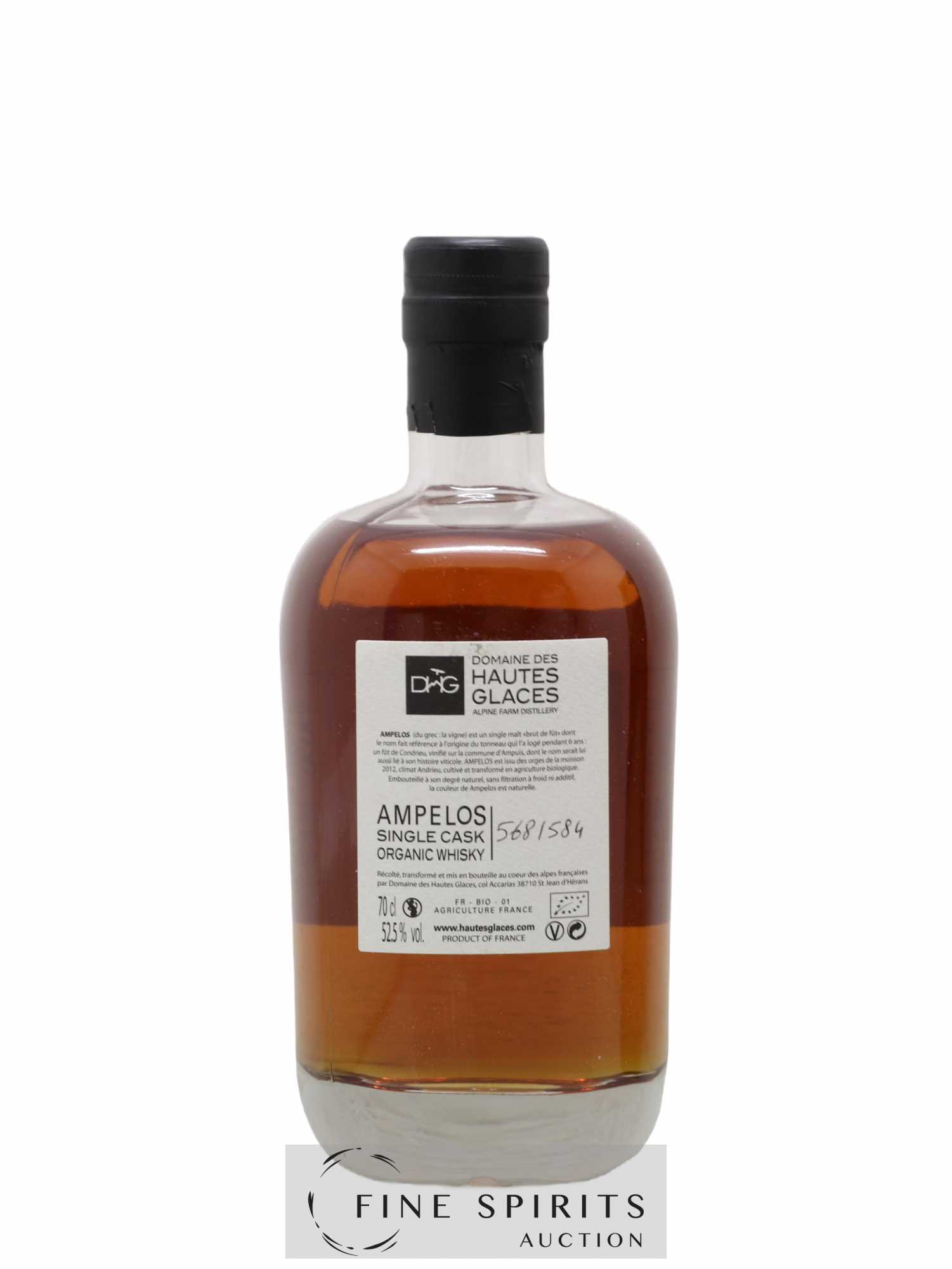 Domaine des Hautes Glaces 6 years 2012 Of. Ampelos Single Cask - One of 584 - Lot de 1 bouteille - 2