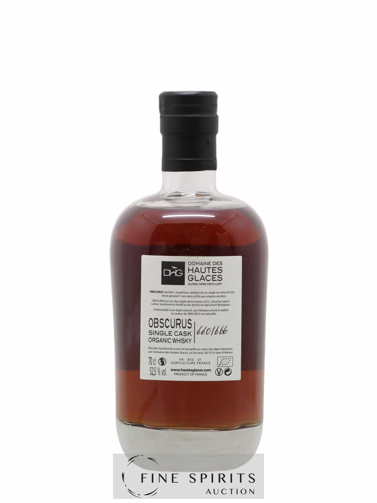 Domaine des Hautes Glaces 7 years 2012 Of. Obscurus One of 666 - Lot de 1 bouteille - 2