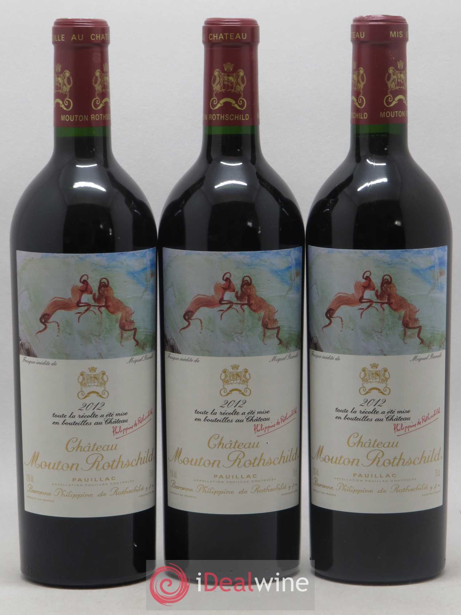 Château Mouton Rothschild 1er Grand Cru Classé 2012 - Lot de 3 bouteilles - 0