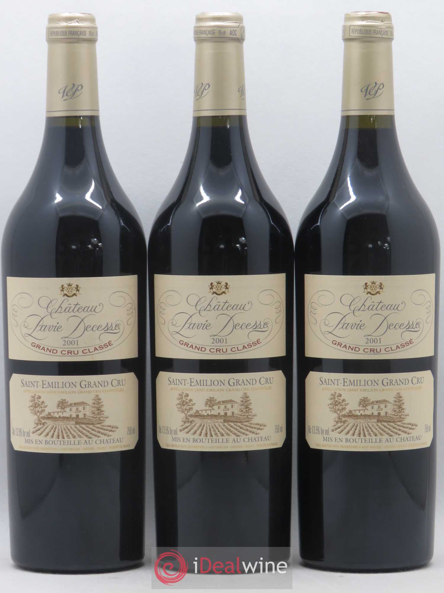 Château Pavie Decesse Grand Cru Classé 2001 - Lot de 3 bouteilles - 0