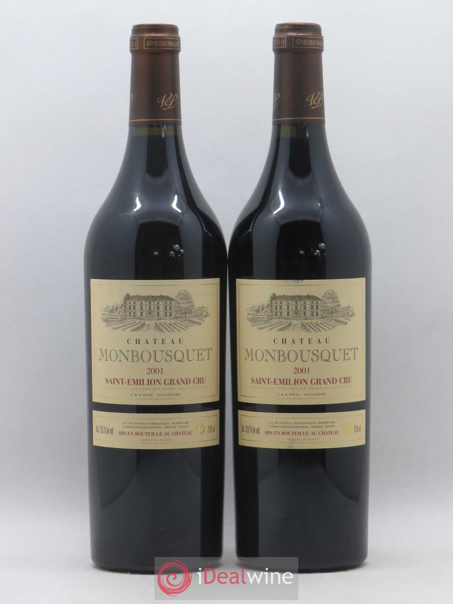 Château Monbousquet Grand Cru Classé 2001 - Lot de 2 bouteilles - 0