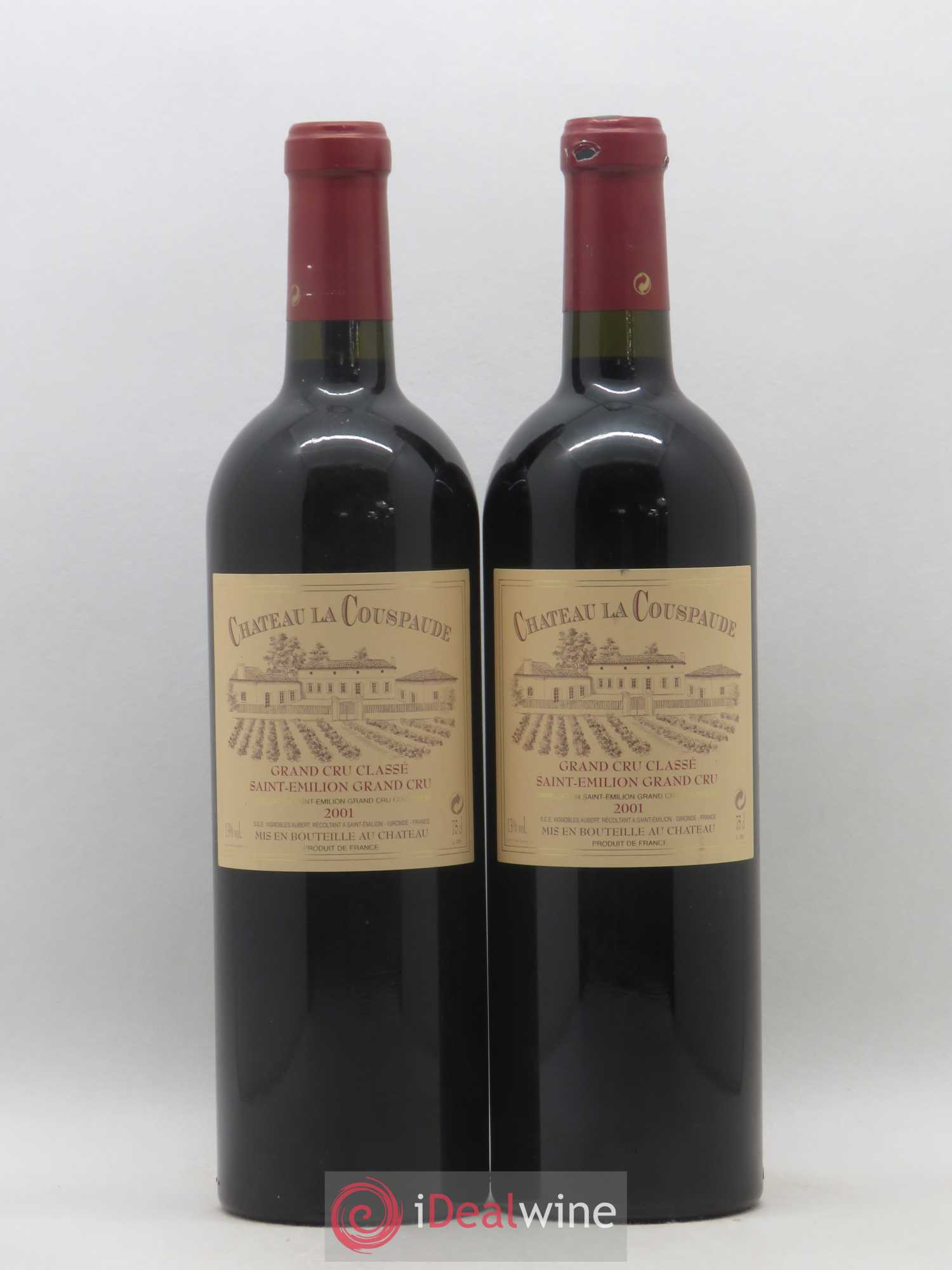 Château la Couspaude Grand Cru Classé 2001 - Lot de 2 bouteilles - 0