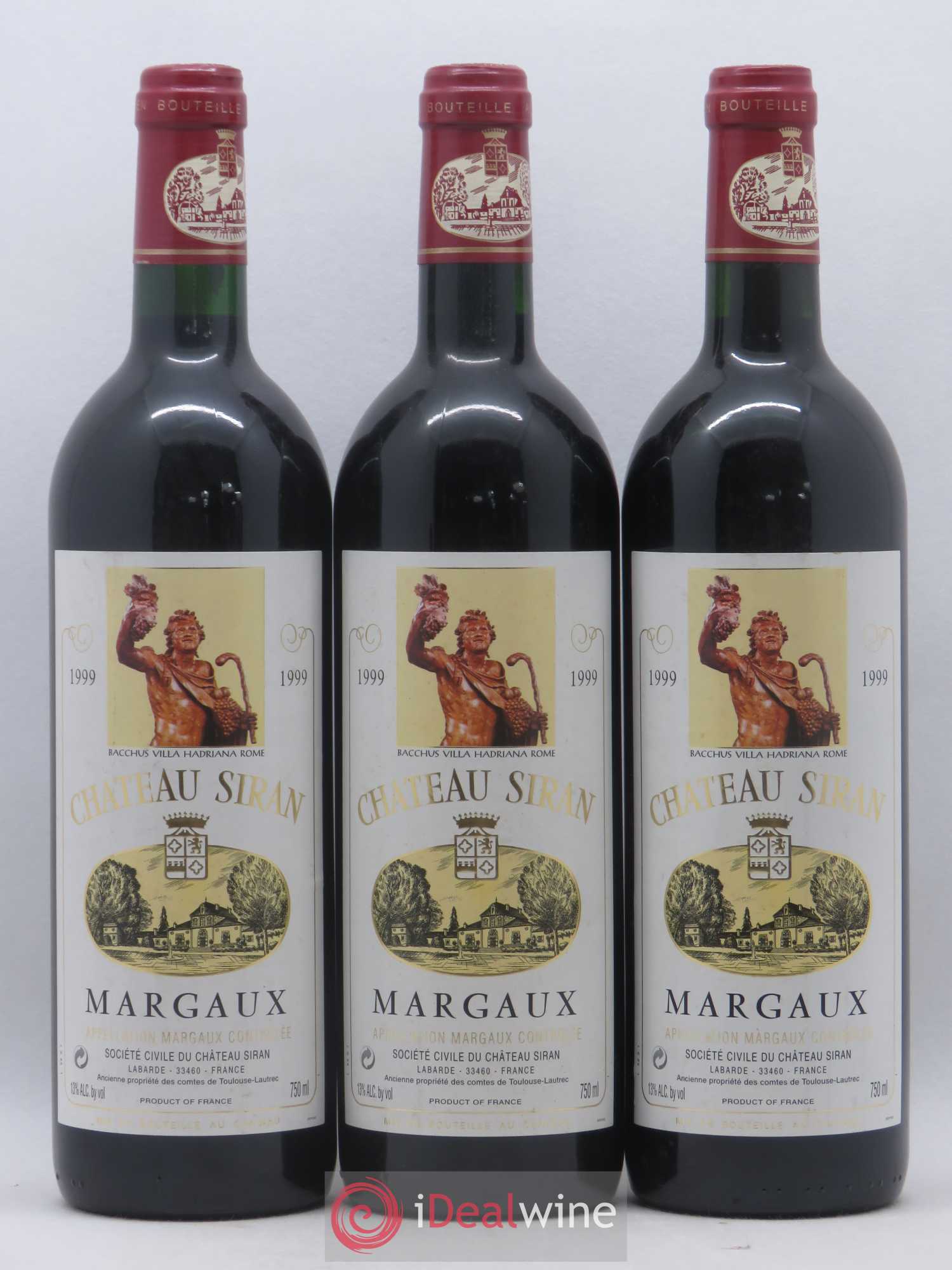 Château Siran 1999 - Lot de 3 bouteilles - 0