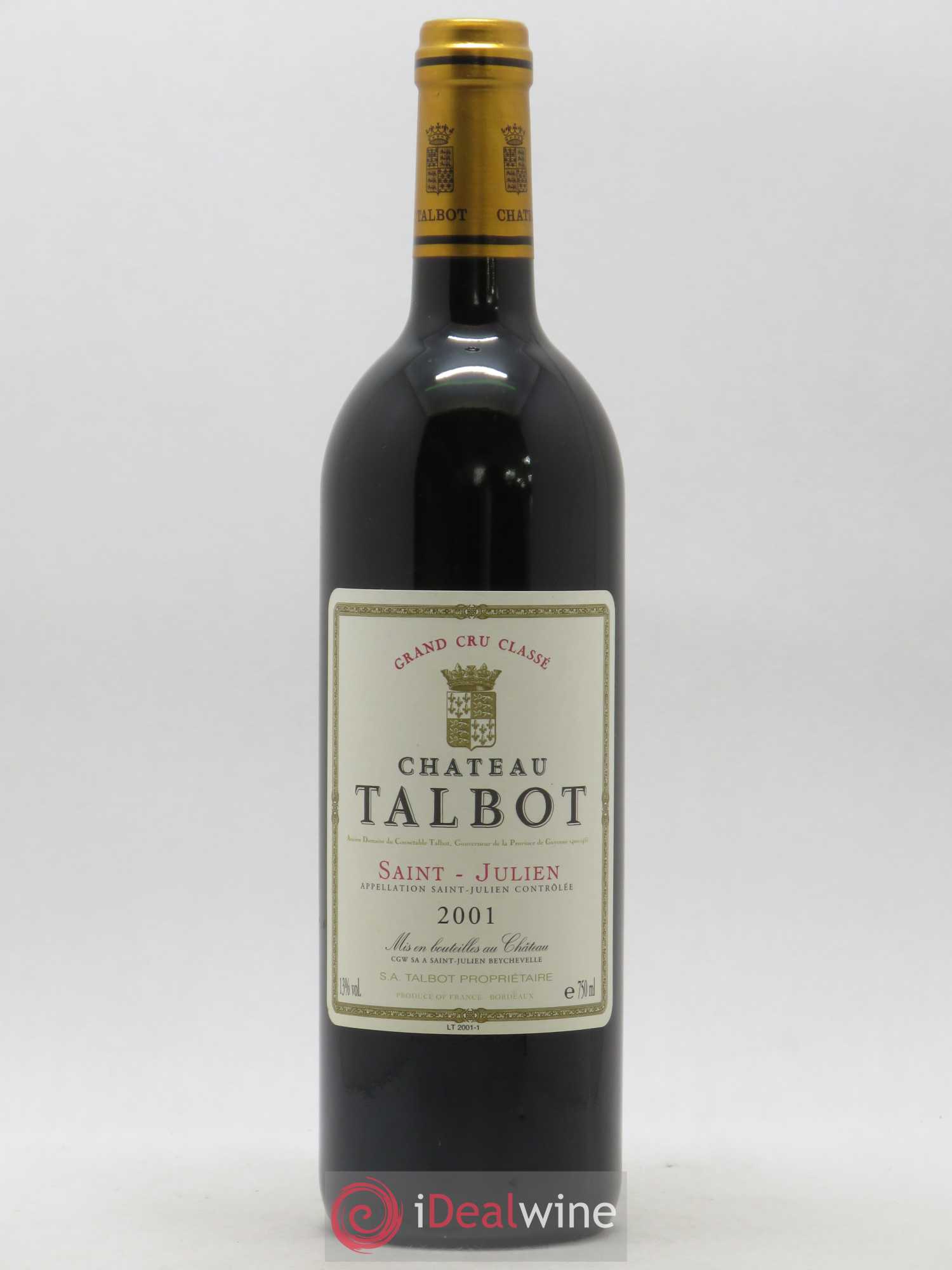 Château Talbot 4ème Grand Cru Classé 2001 - Lot de 1 bouteille - 0